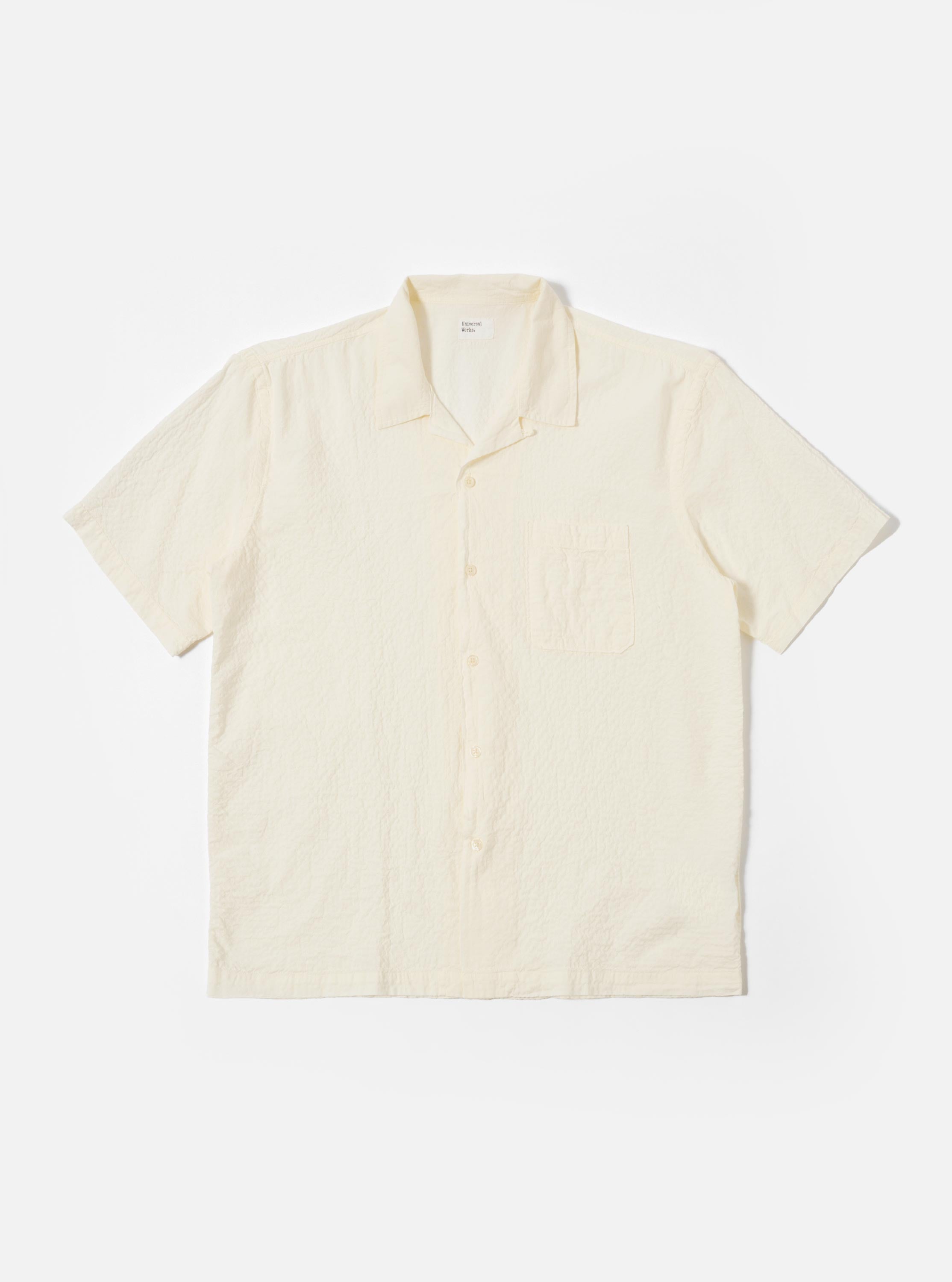 Universal Works Ecru/Black Kantha Flower Road Shirt | King's Cross