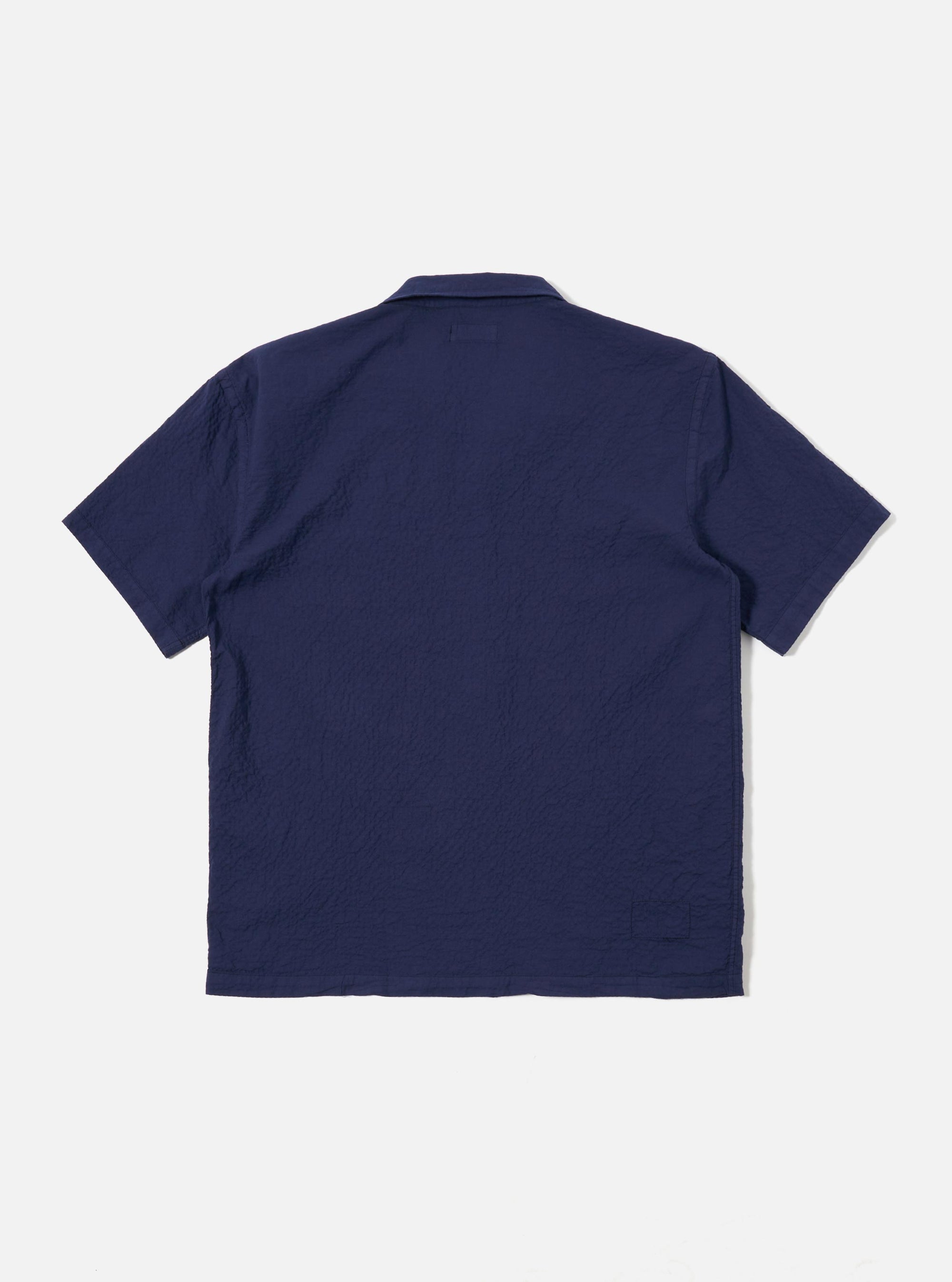 Navy Arten Seersucker Road Shirt