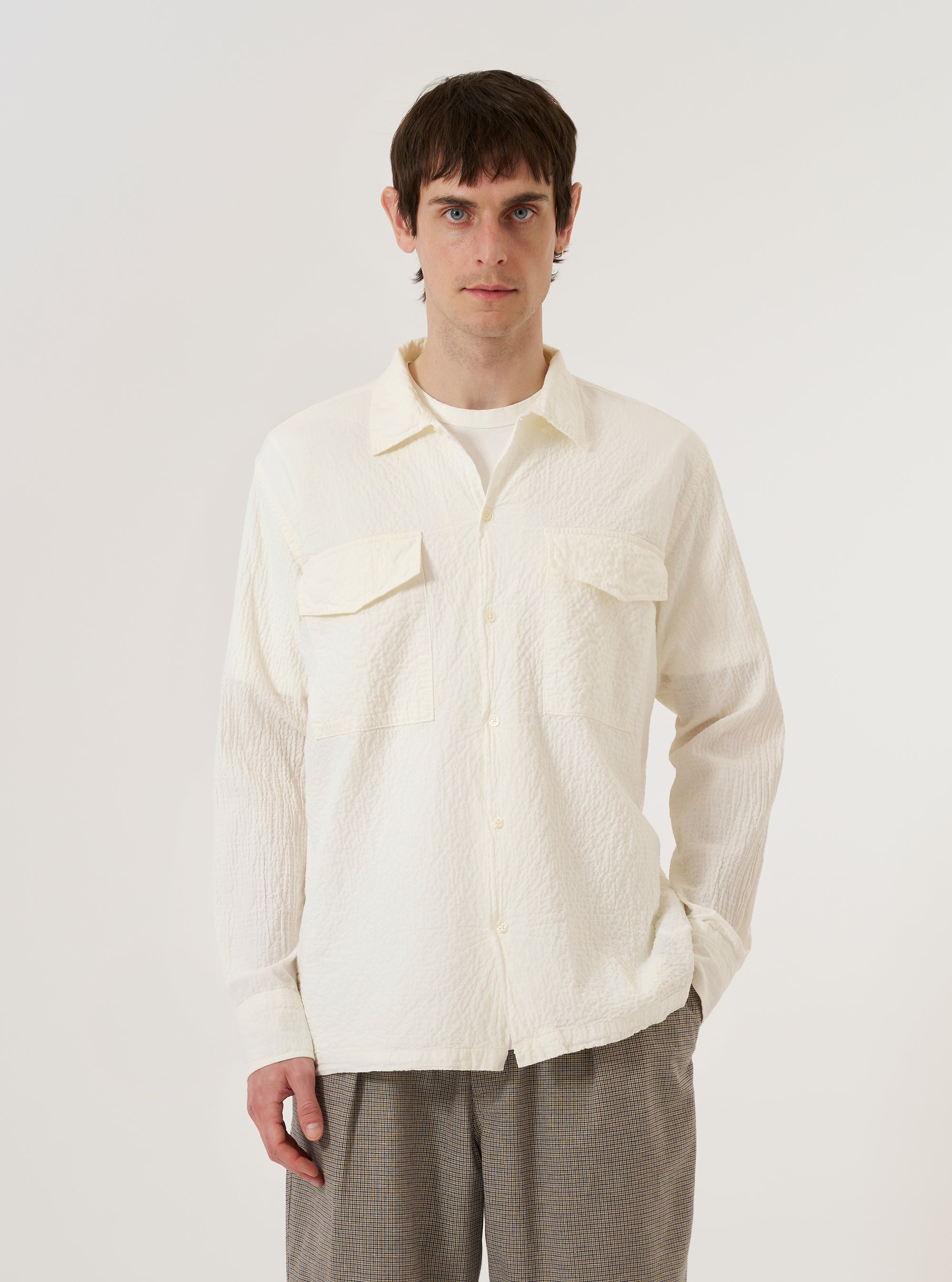 Ecru Arten Seersucker Attendant Shirt