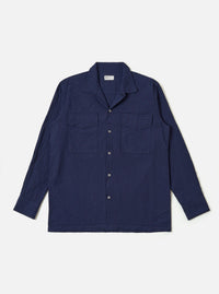 Navy Arten Seersucker Attendant Shirt