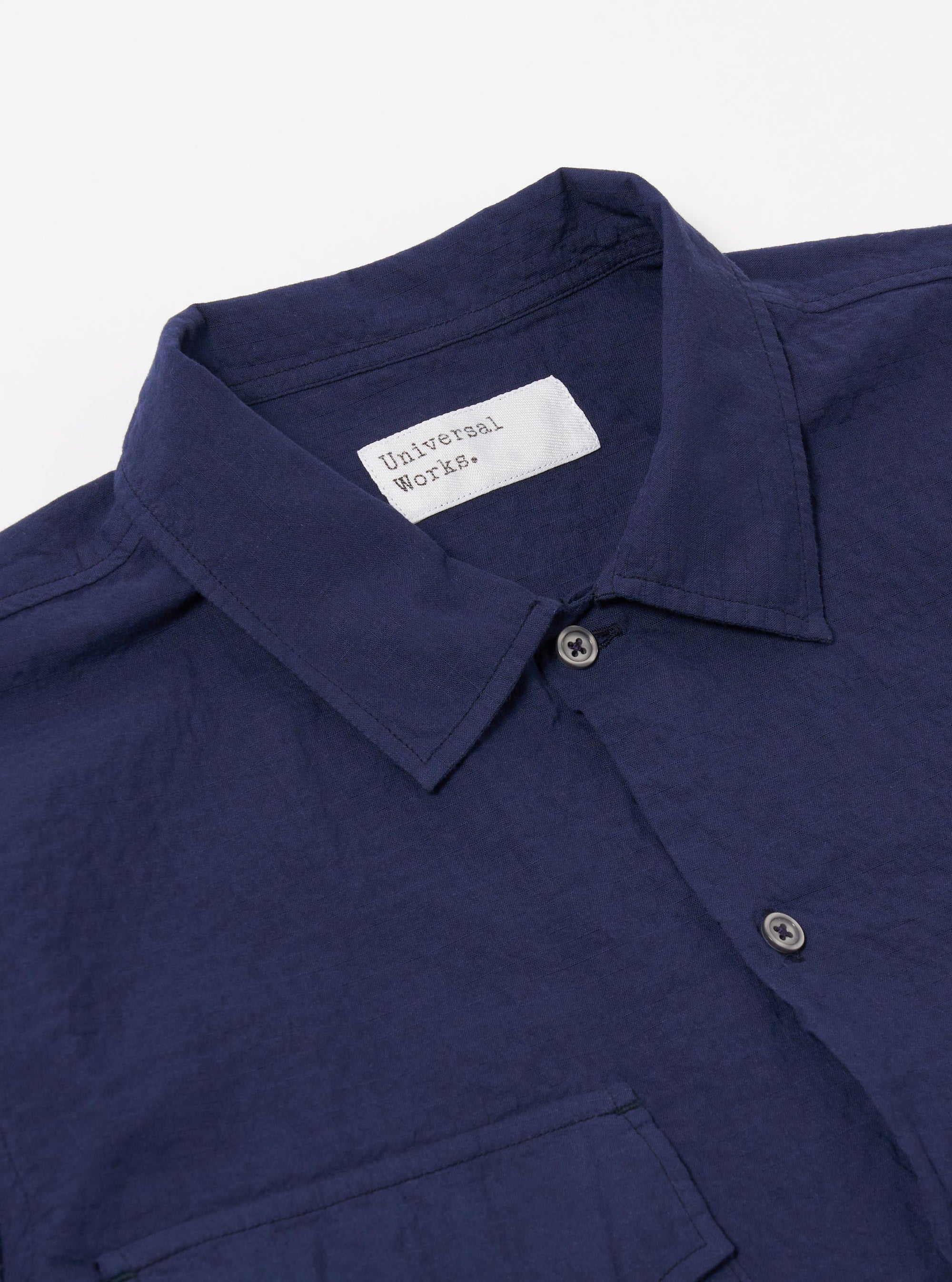 Navy Arten Seersucker Attendant Shirt