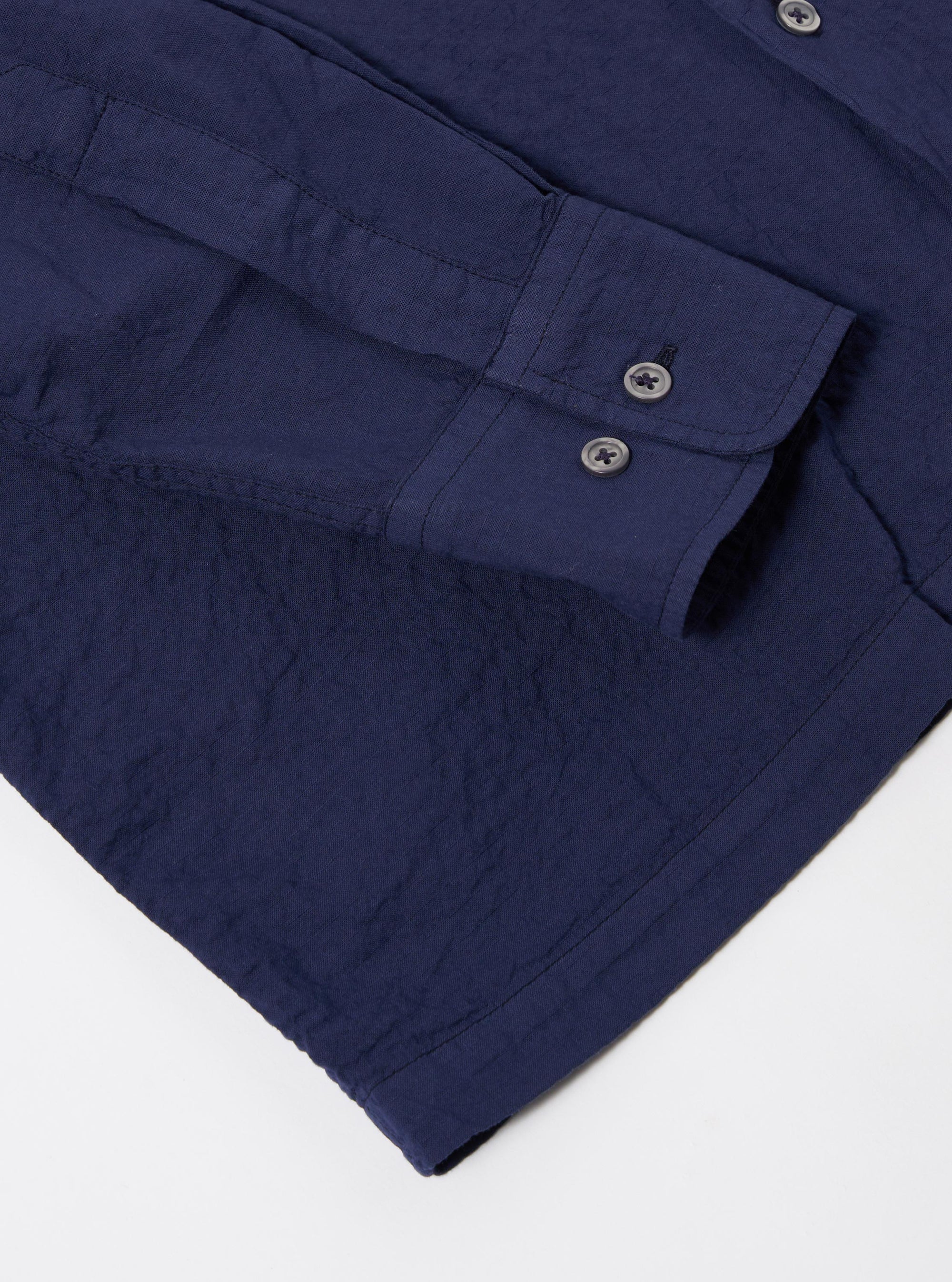 Navy Arten Seersucker Attendant Shirt