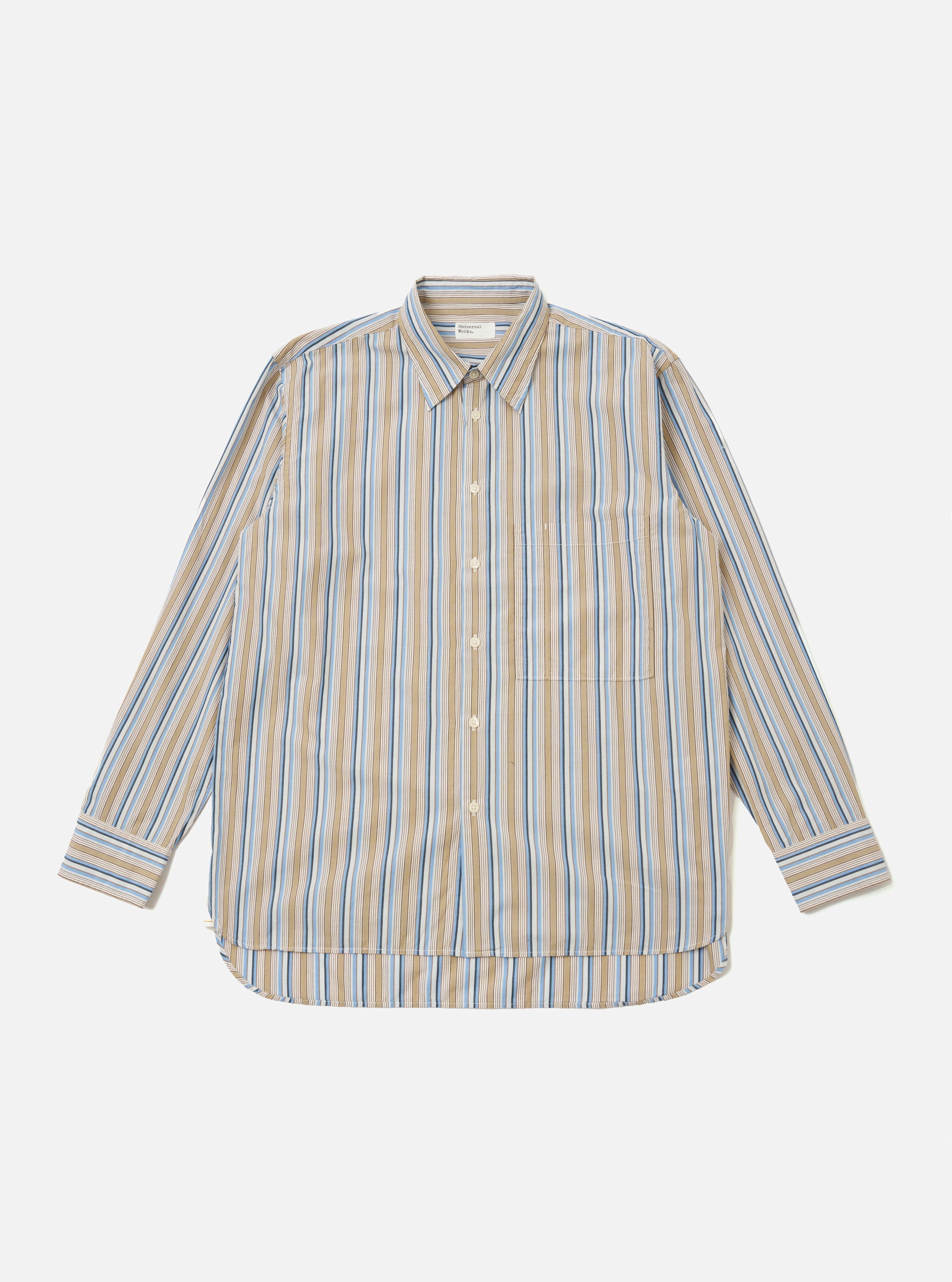 トップス Stripe Pocket Shirts Men's Multi Pop Multi Stripe Square Pocket Shirt – Universal Works