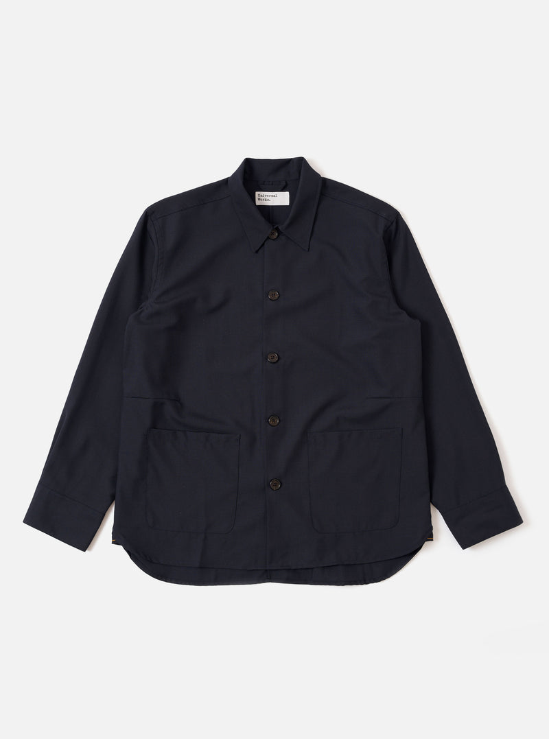 Navy Tropical Suiting Travail Overshirt