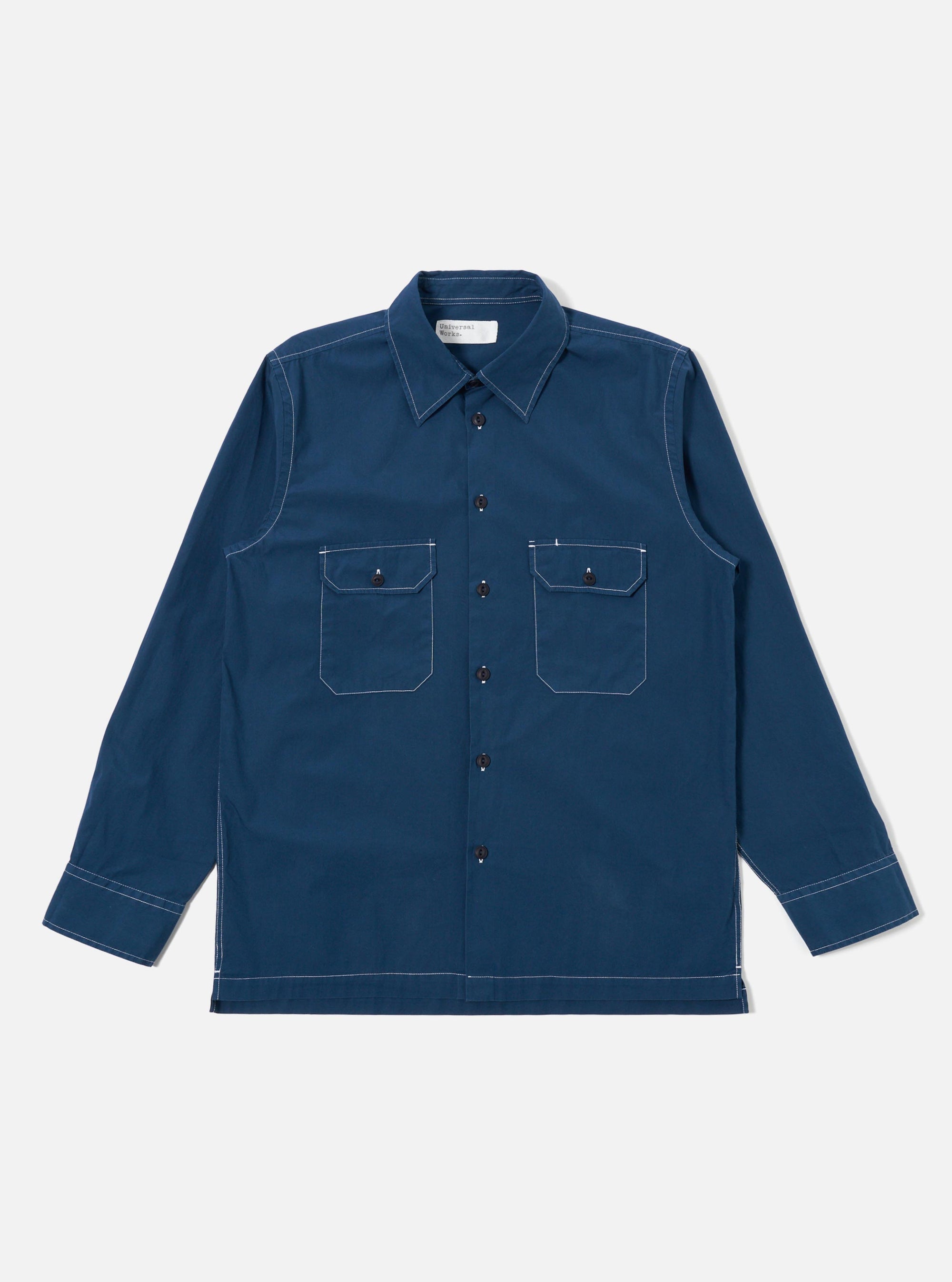 Men's Navy Organic Fine Poplin Cpo Shirt