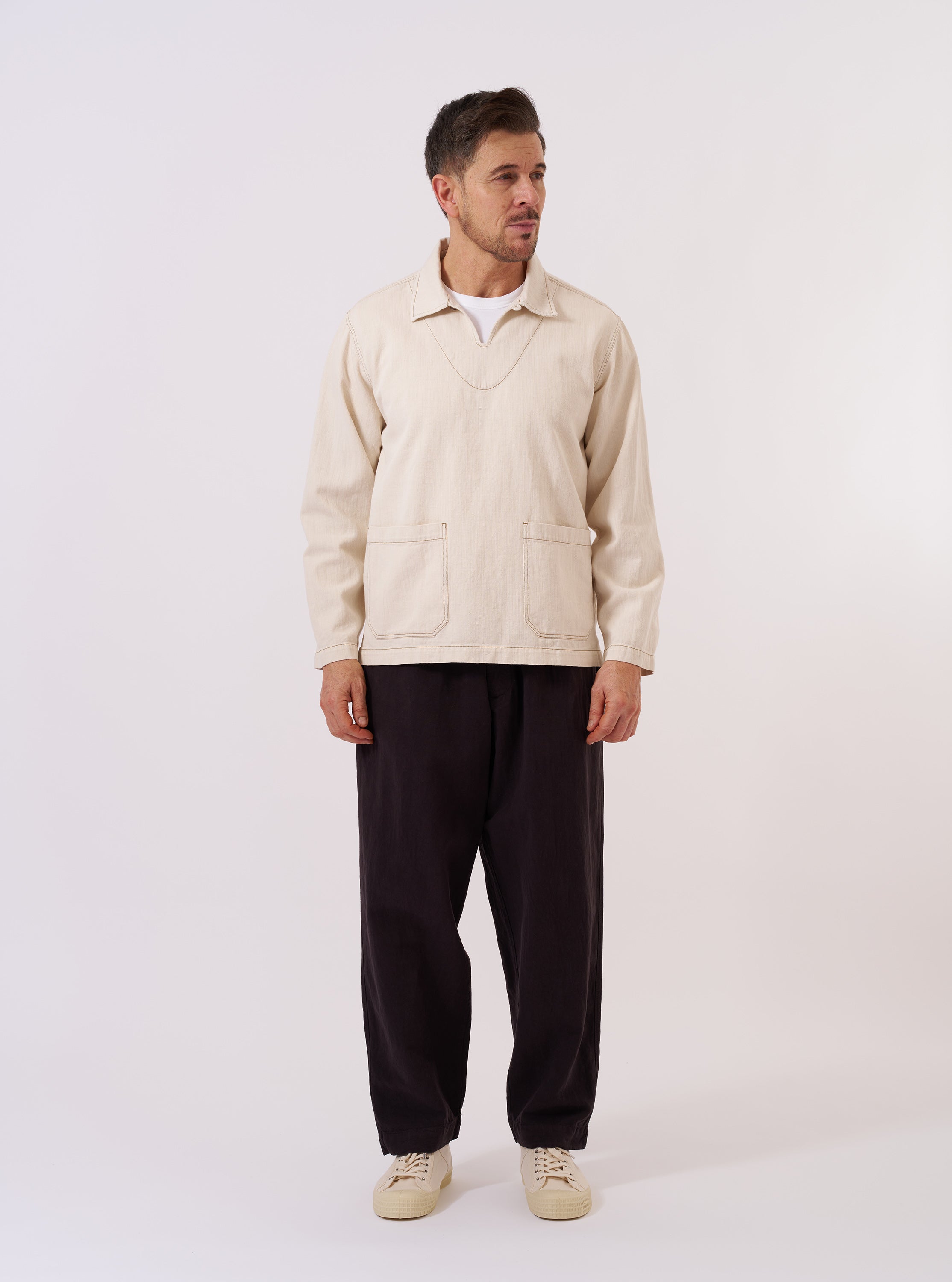 Men's Ecru Koko Cotlin Smock Overshirt – Universal Works
