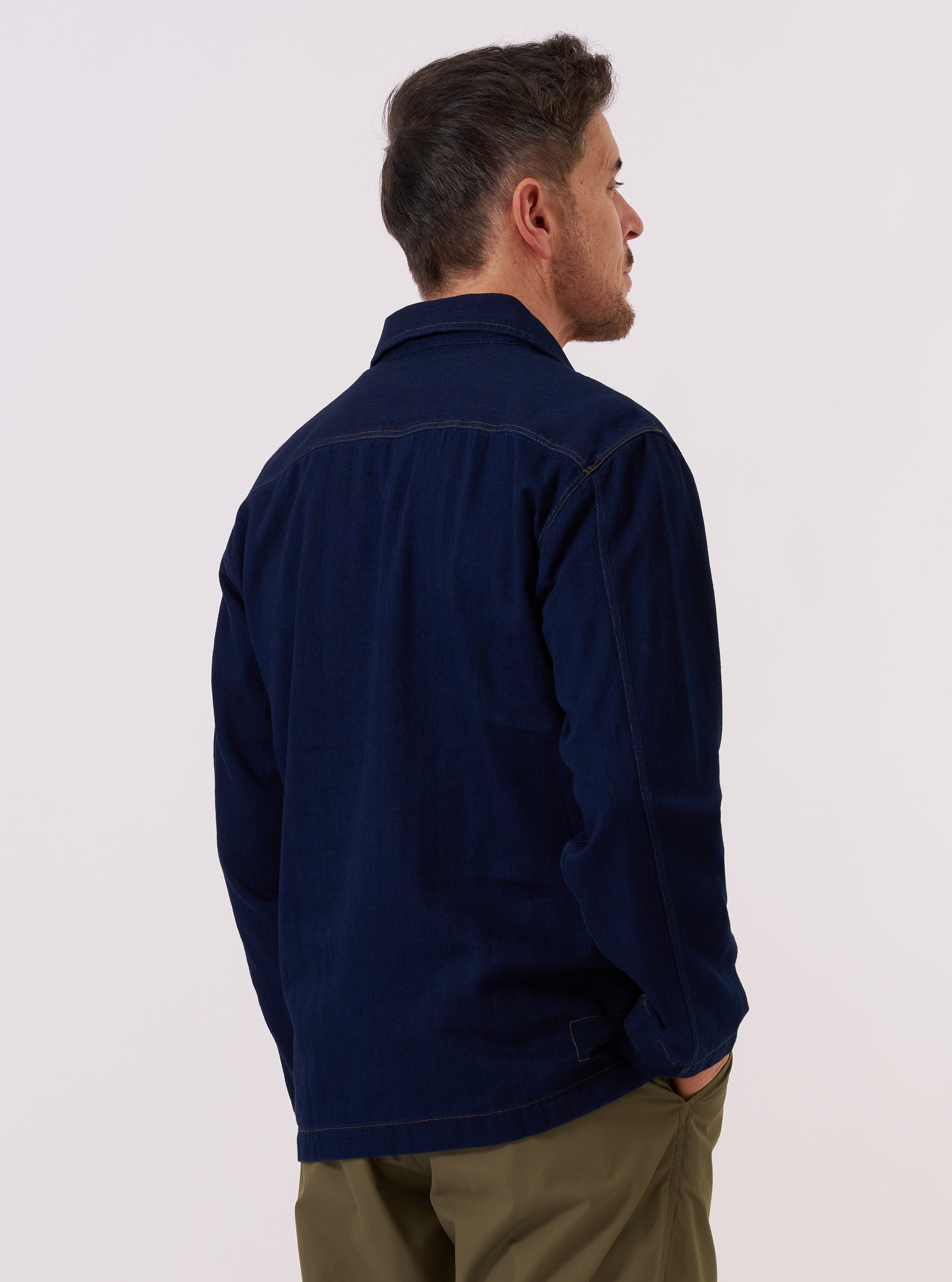 Men's Indigo Recycled Herringbone Smock Overshirt – Universal Works