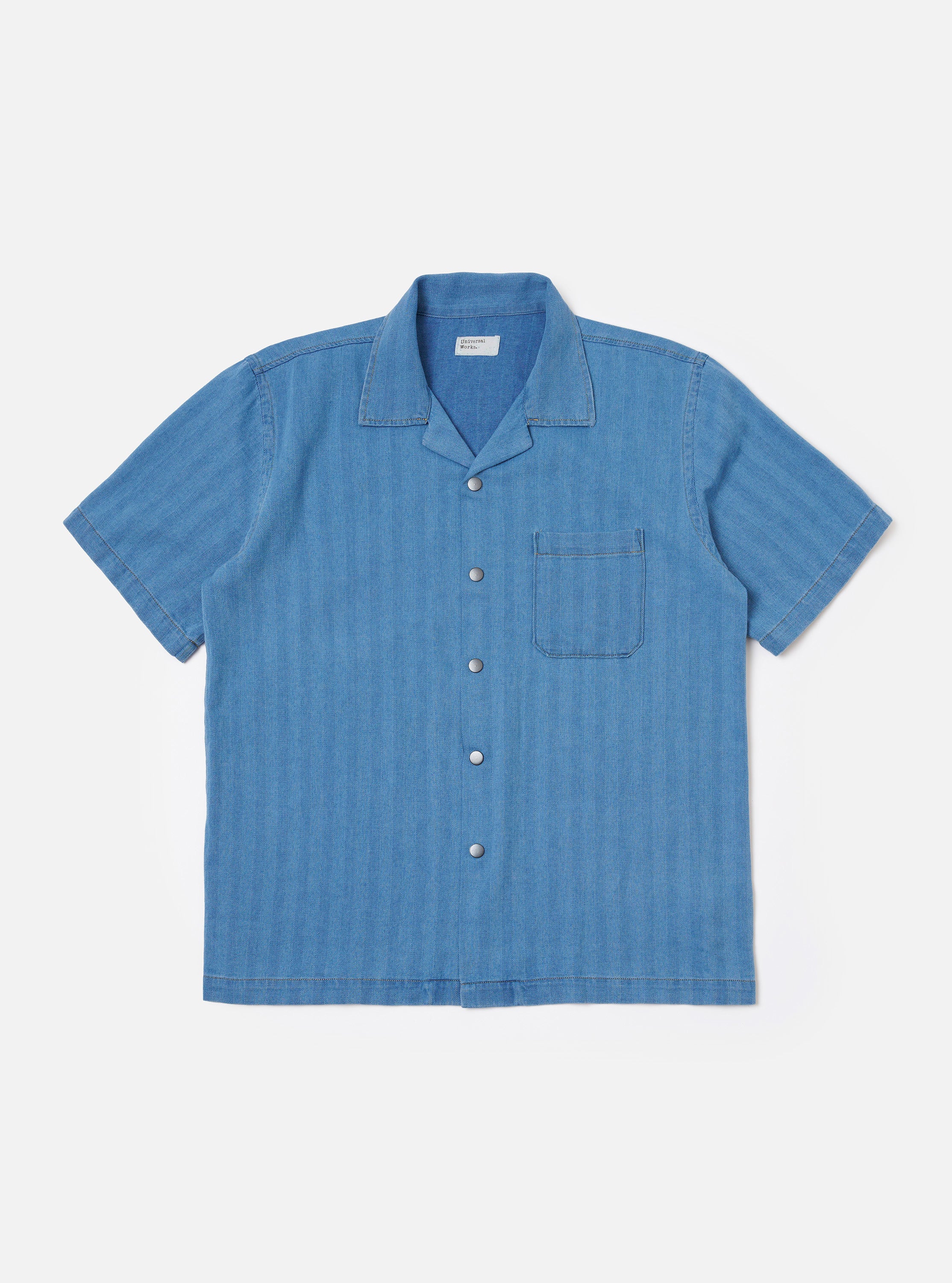 Men's Washed Indigo Recycled Herringbone Road Shirt – Universal Works