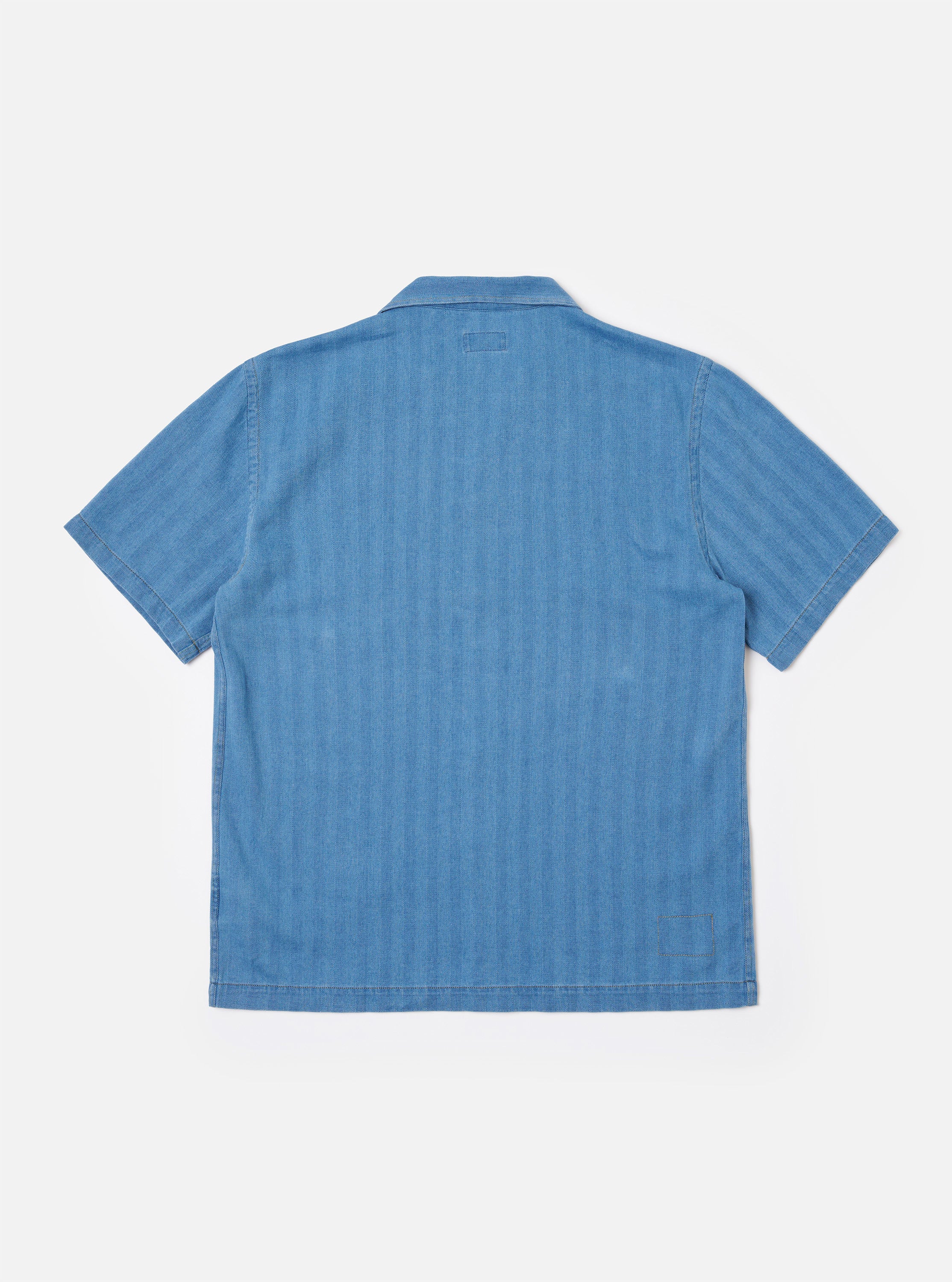 Men's Washed Indigo Recycled Herringbone Road Shirt – Universal Works