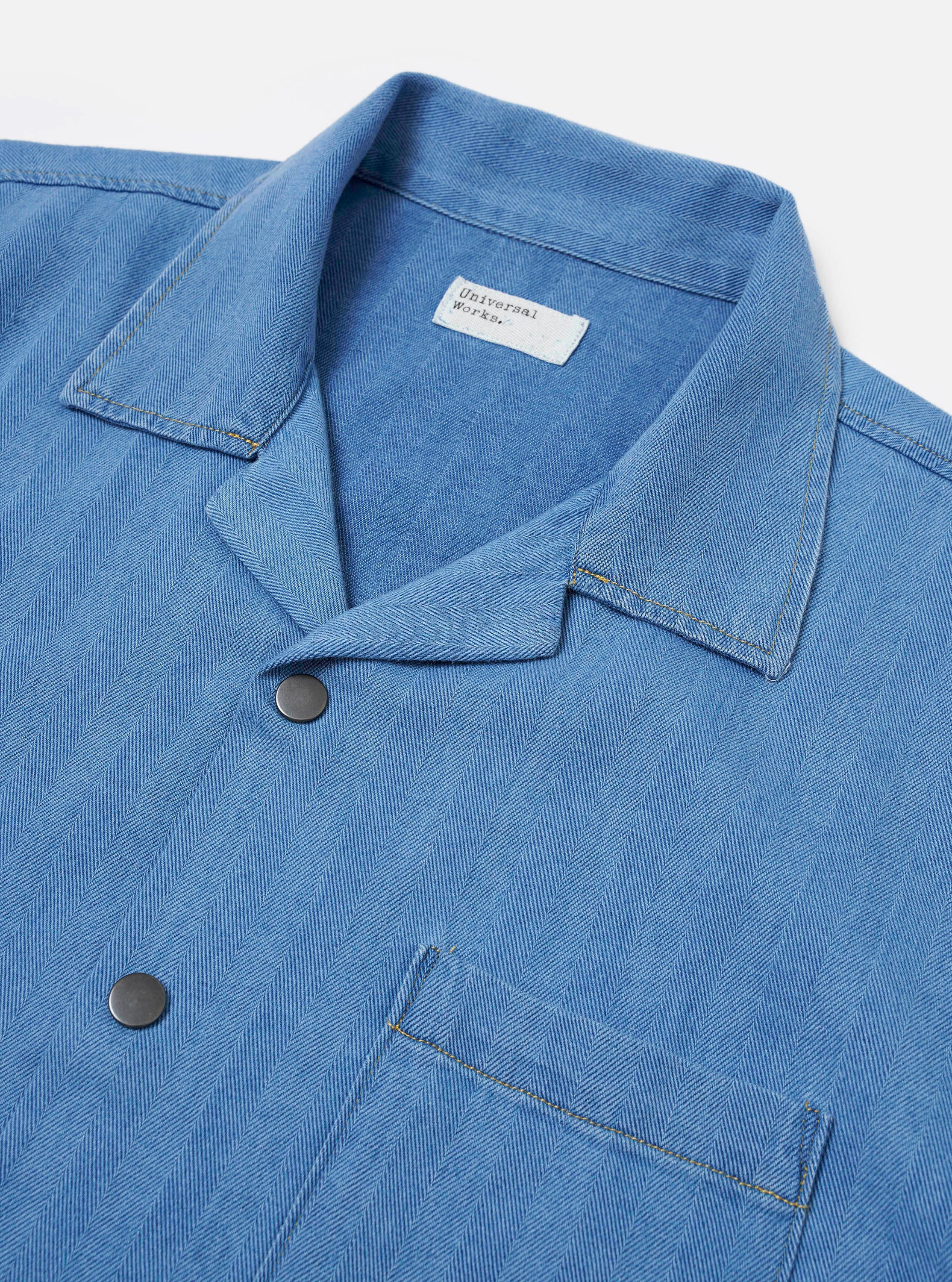 Men's Washed Indigo Recycled Herringbone Road Shirt – Universal Works