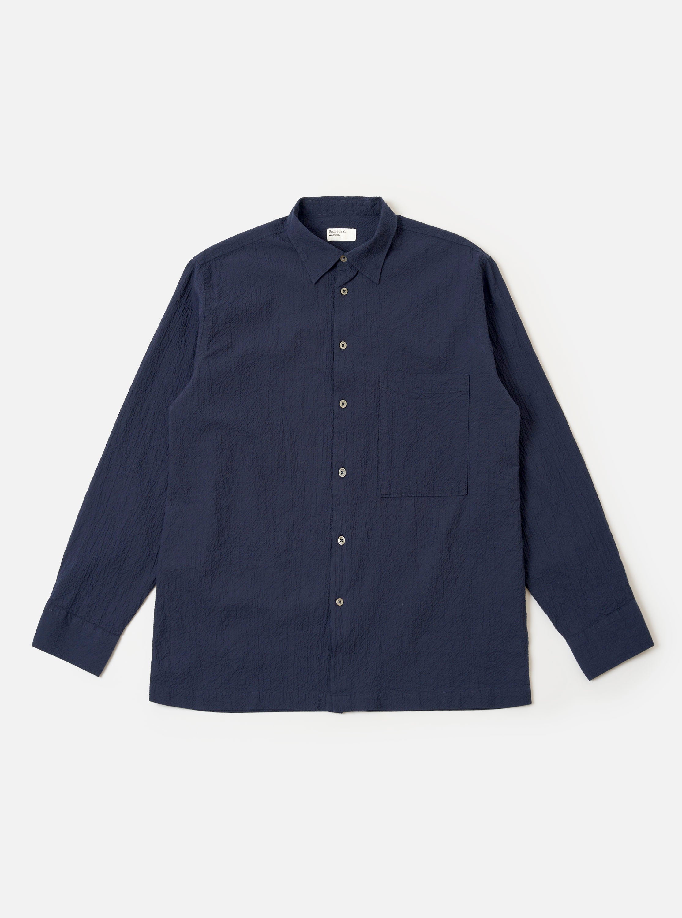 Men's Navy Shirting Lucky Long Sleeve Shirt – Universal Works