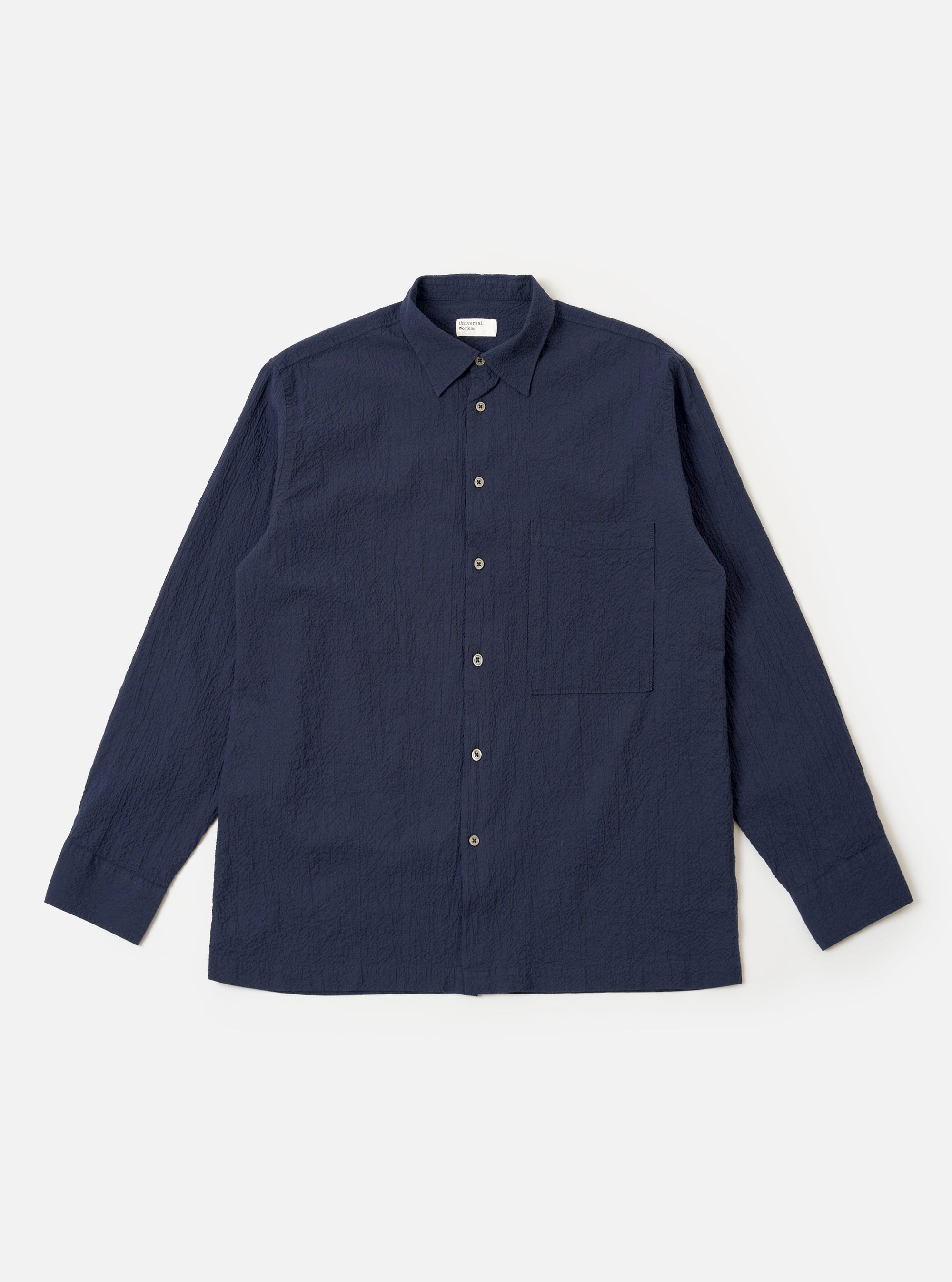 Navy Seersucker Shirting Lucky Shirt