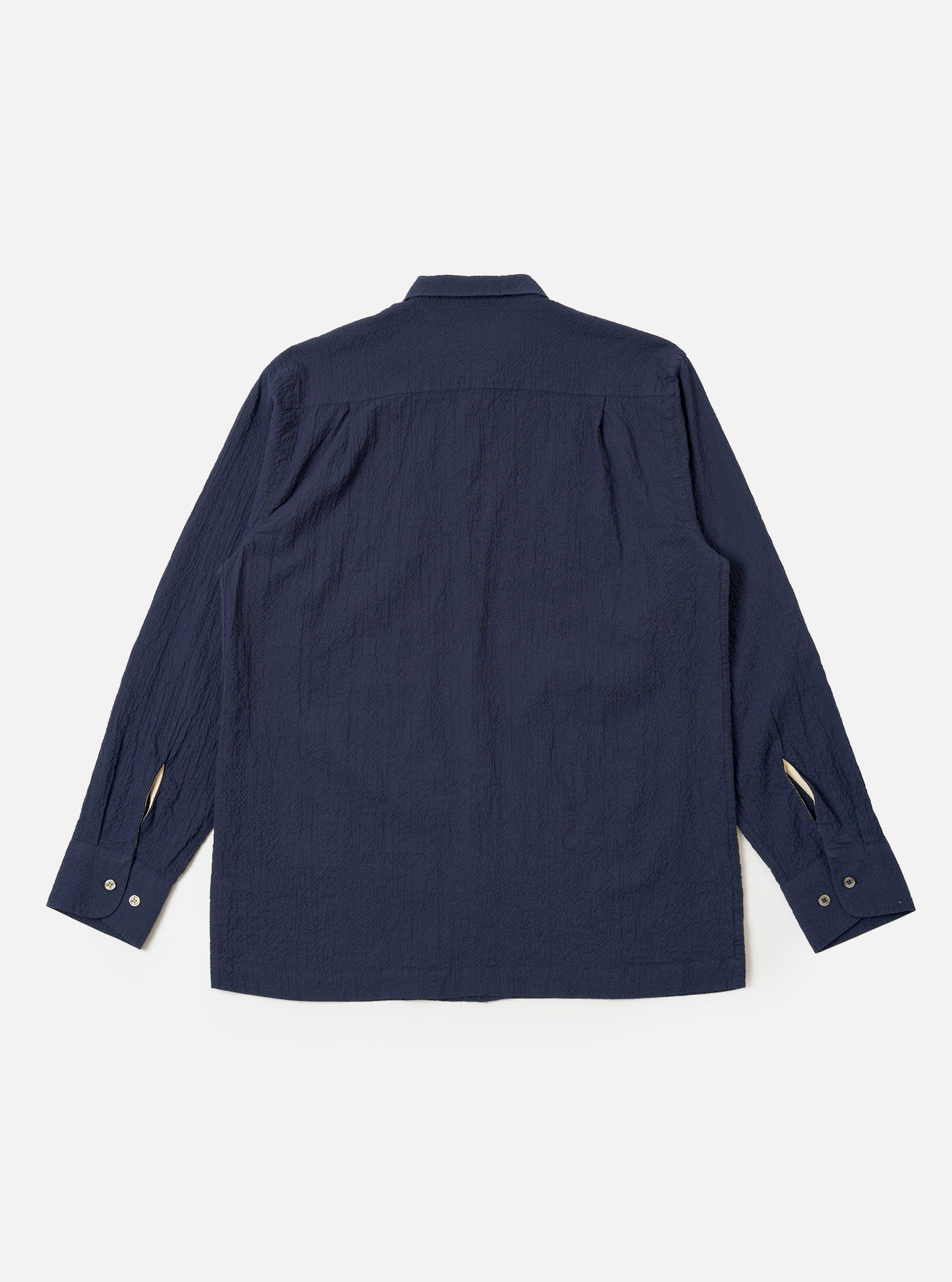 Navy Seersucker Shirting Lucky Shirt