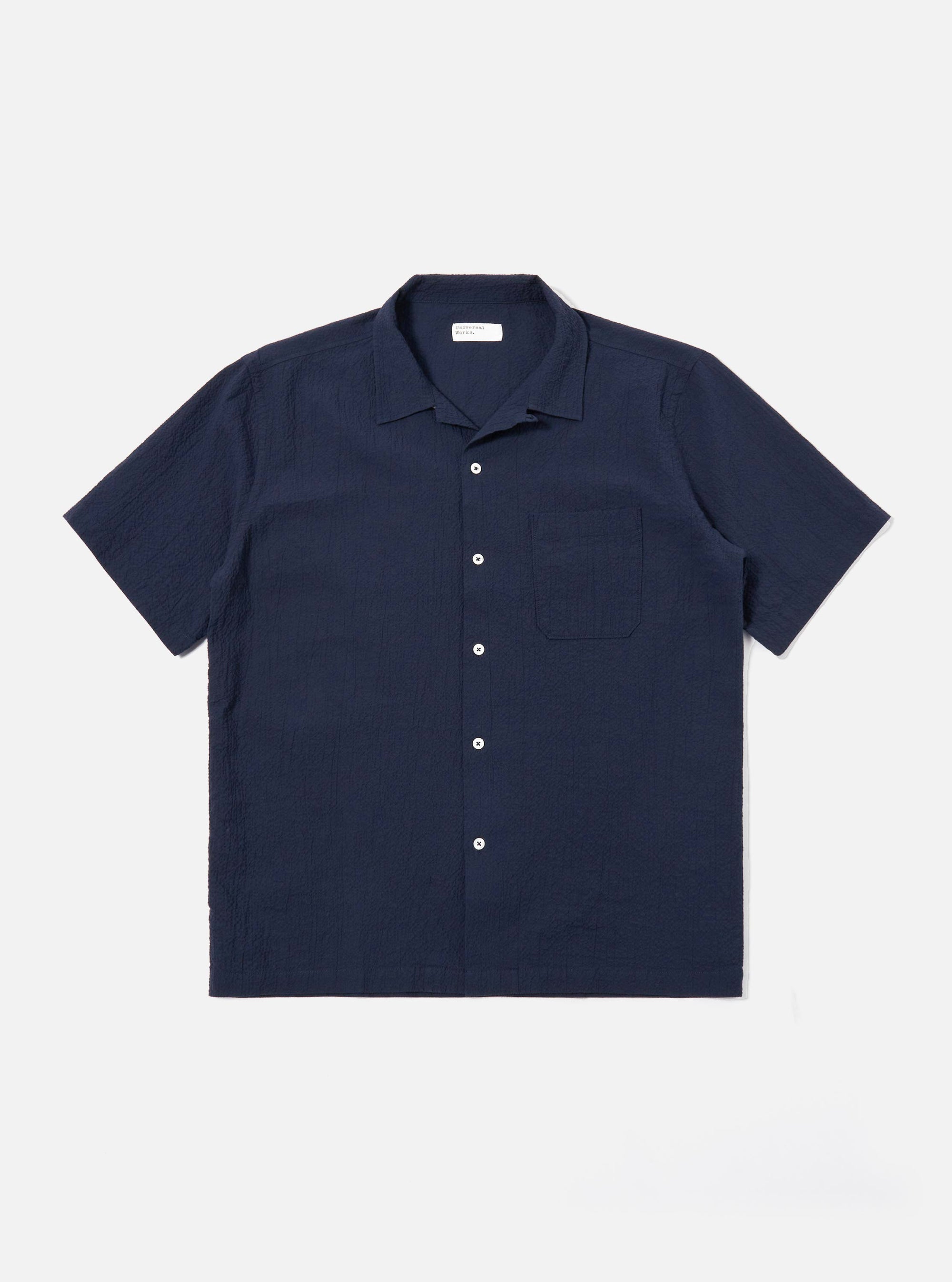 Navy Seersucker Shirting Road Shirt