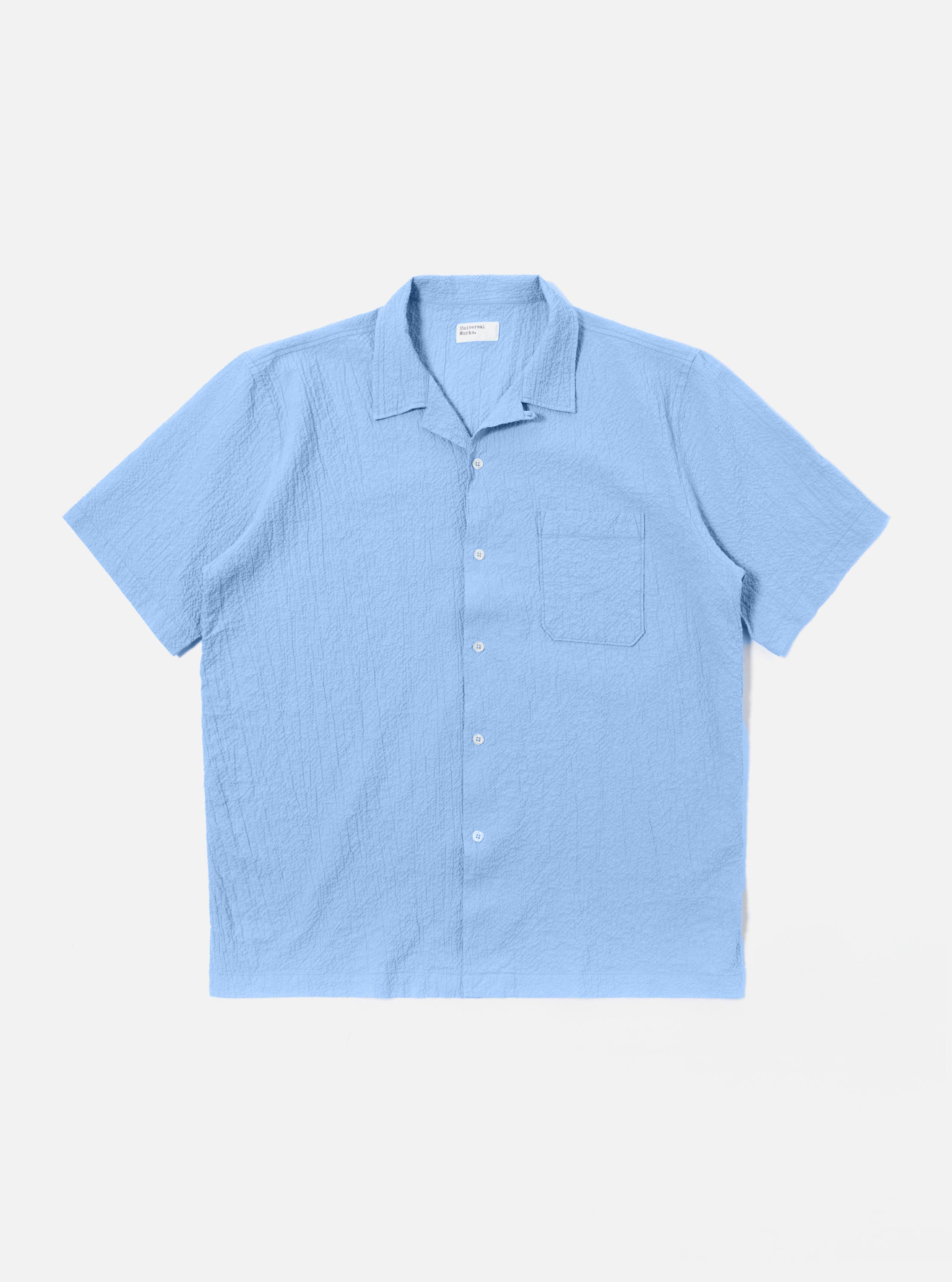 Men's Sky Blue Seersucker Shirting Road Shirt – Universal Works