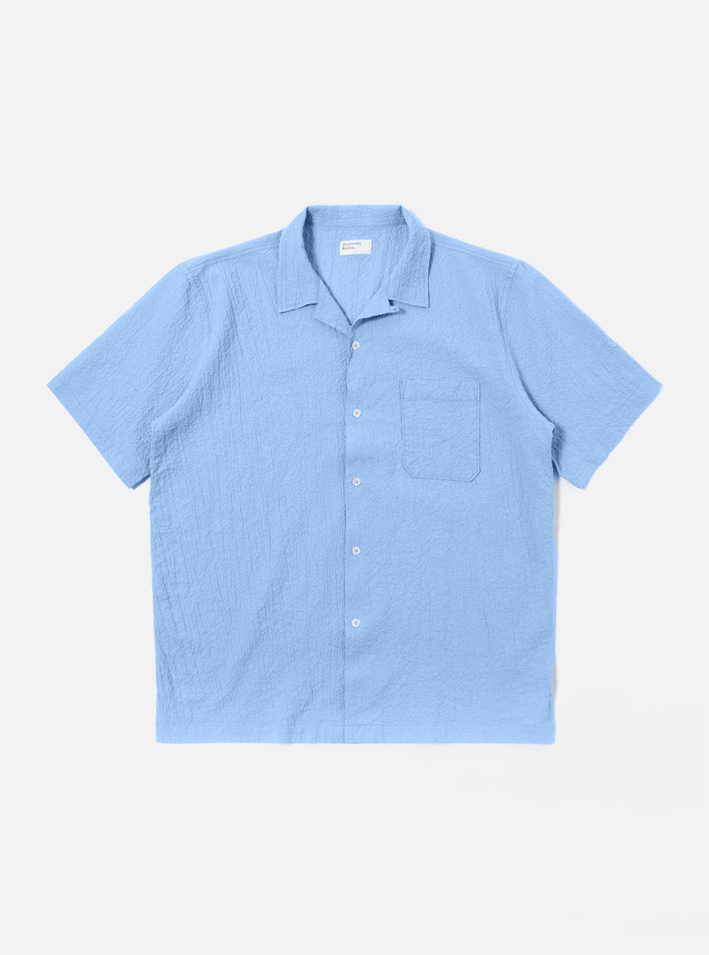 Sky Blue Seersucker Shirting Road Shirt