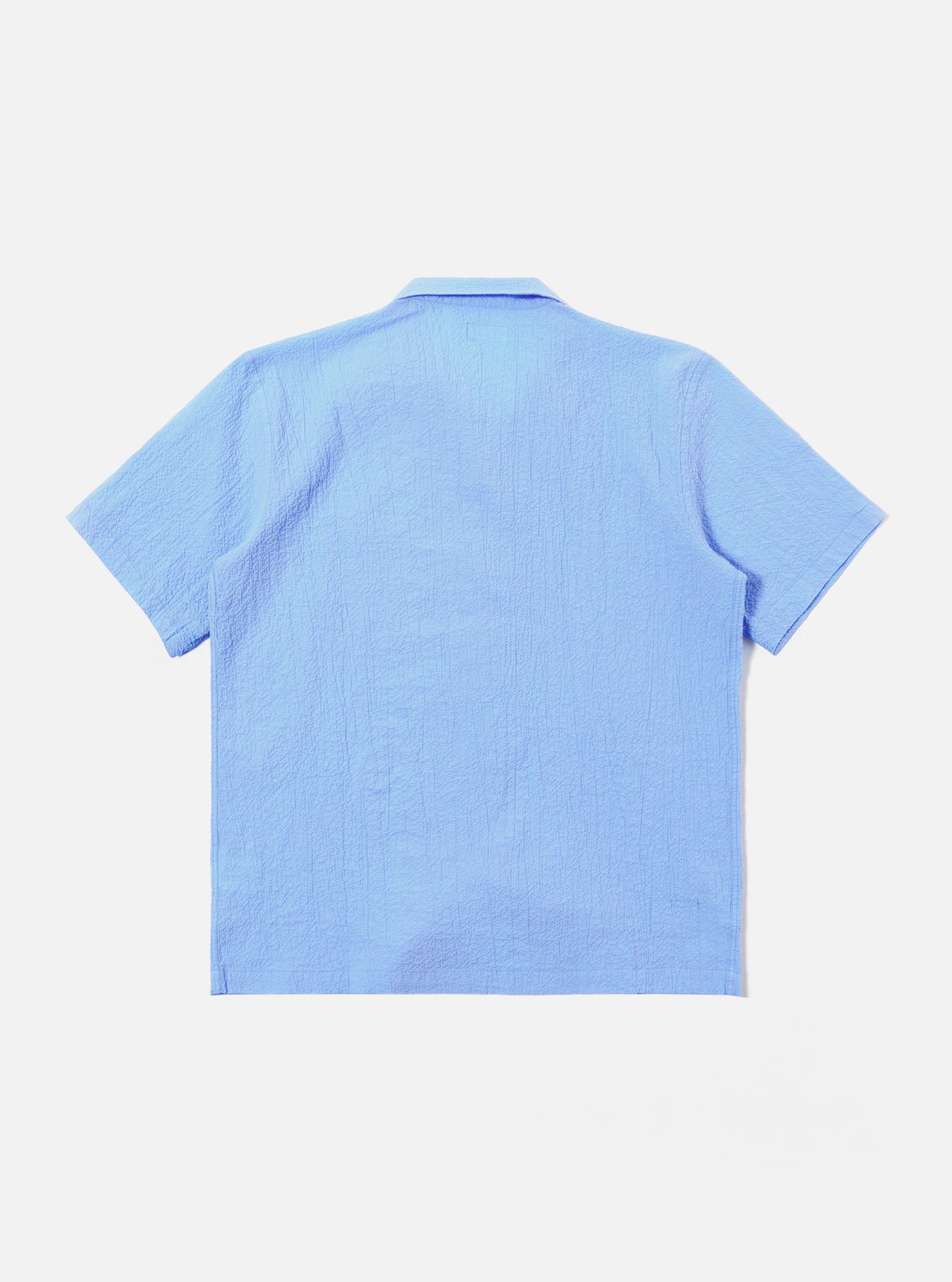 Men's Sky Blue Seersucker Shirting Road Shirt – Universal Works