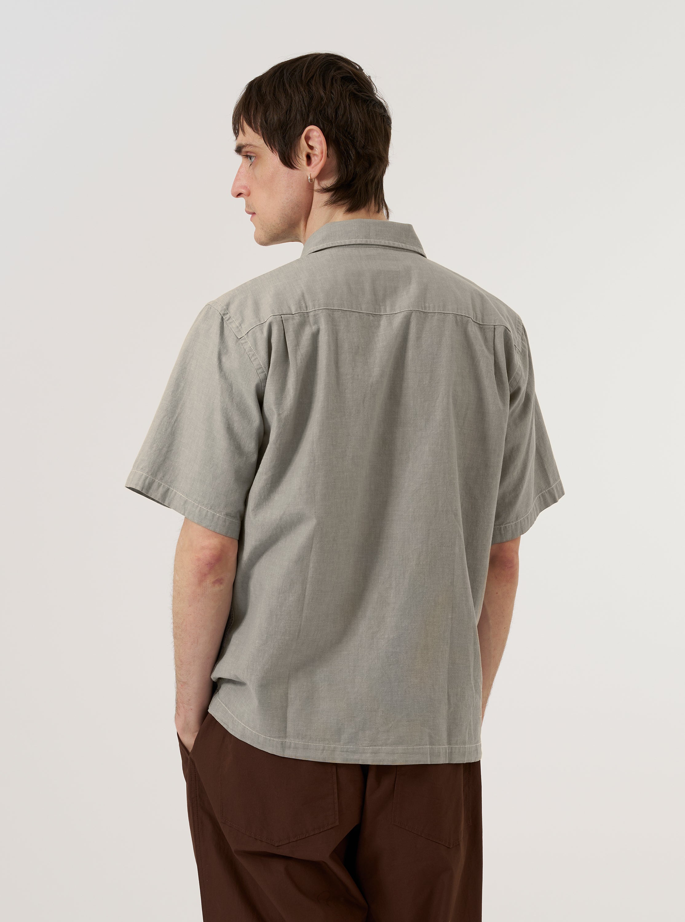 Men's Grey Izumi Cotton S/S Fatigue Shirt – Universal Works