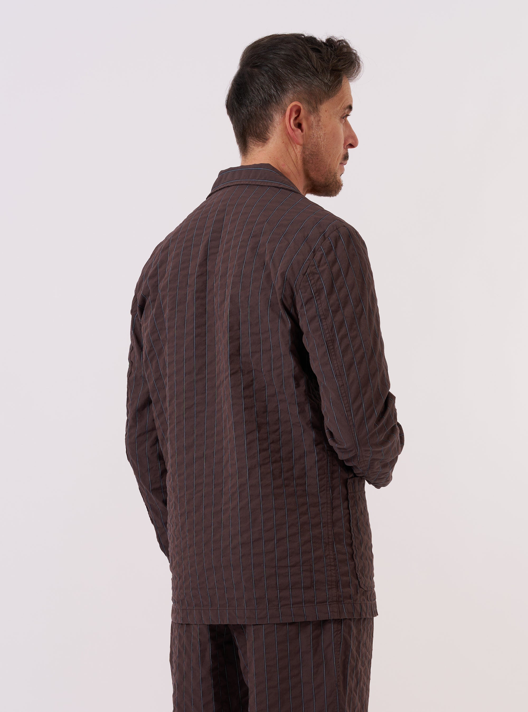 Brown Chester Stripe Two Button Jacket