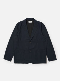 Navy Valencia Cotton Two Button Jacket