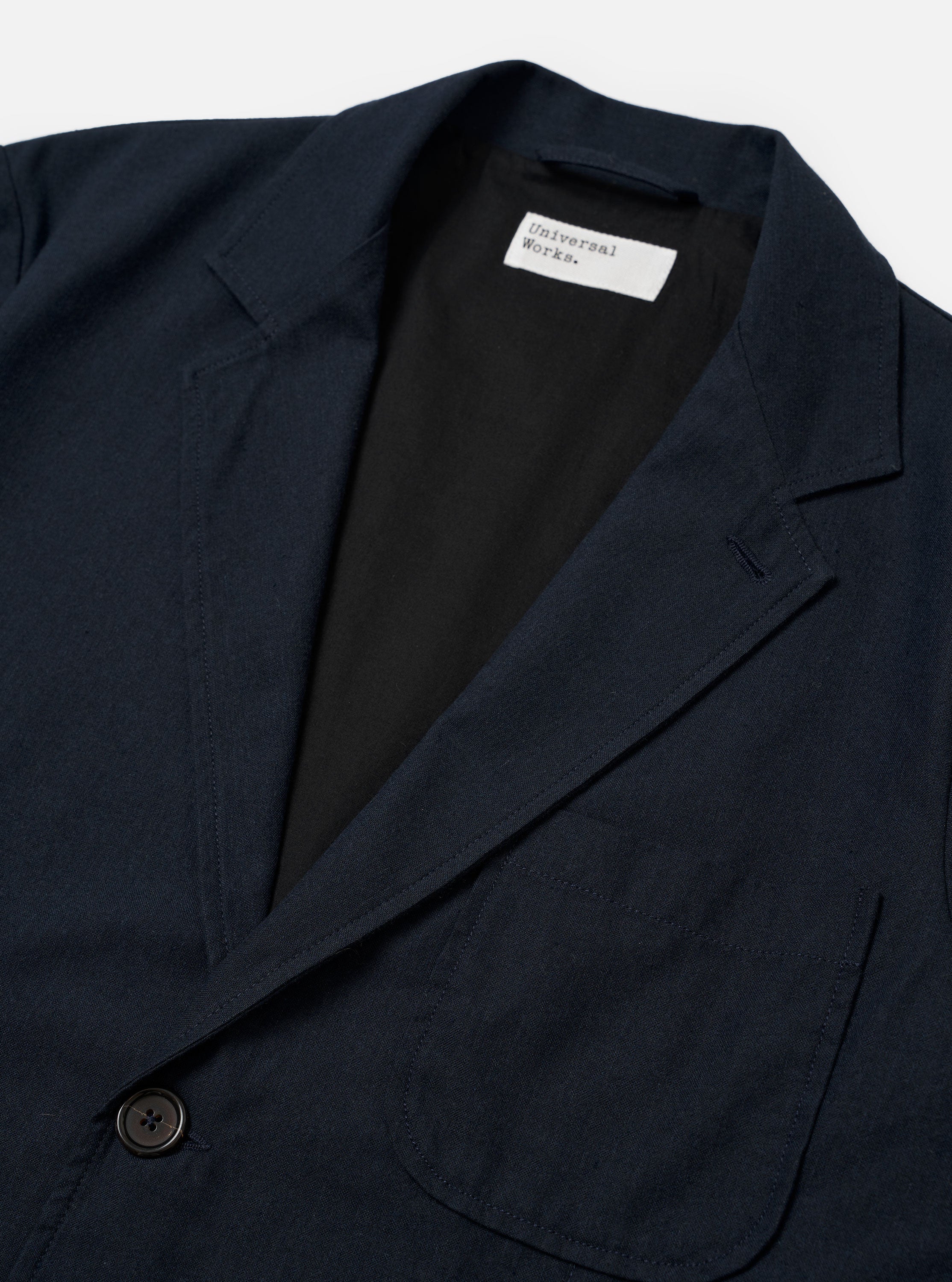 Men's Navy Valencia Cotton Two Button Jacket – Universal Works