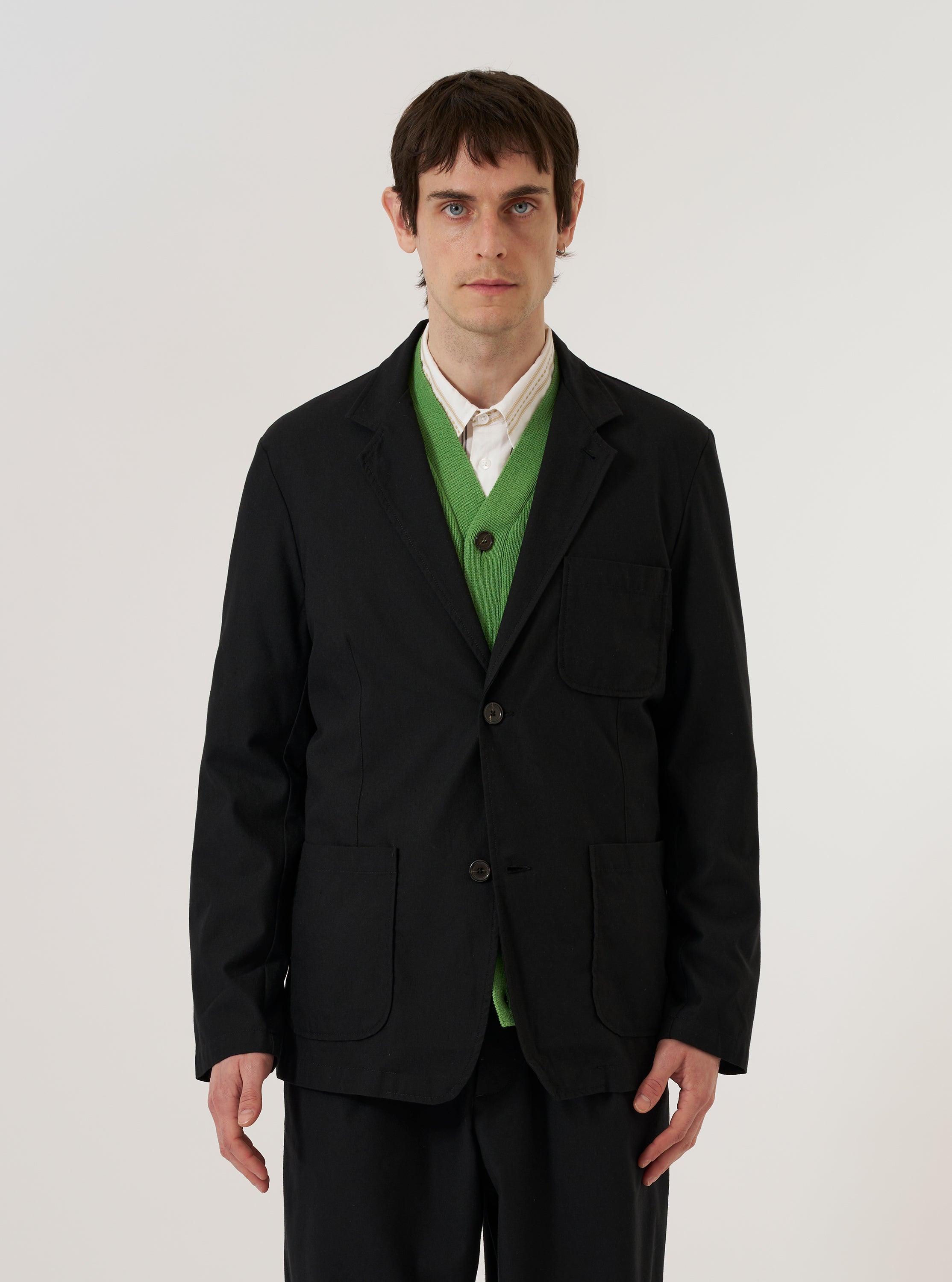 Men's Black Valencia Cotton Two Button Jacket – Universal Works