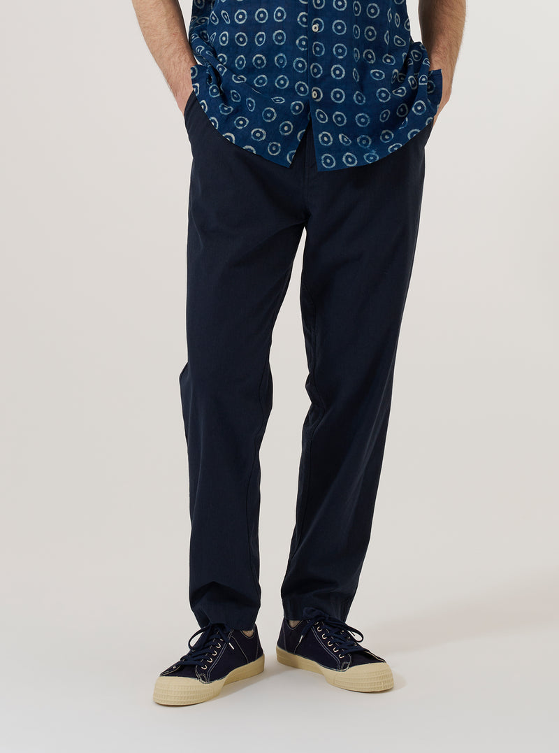 Navy Valencia Cotton Military Chino