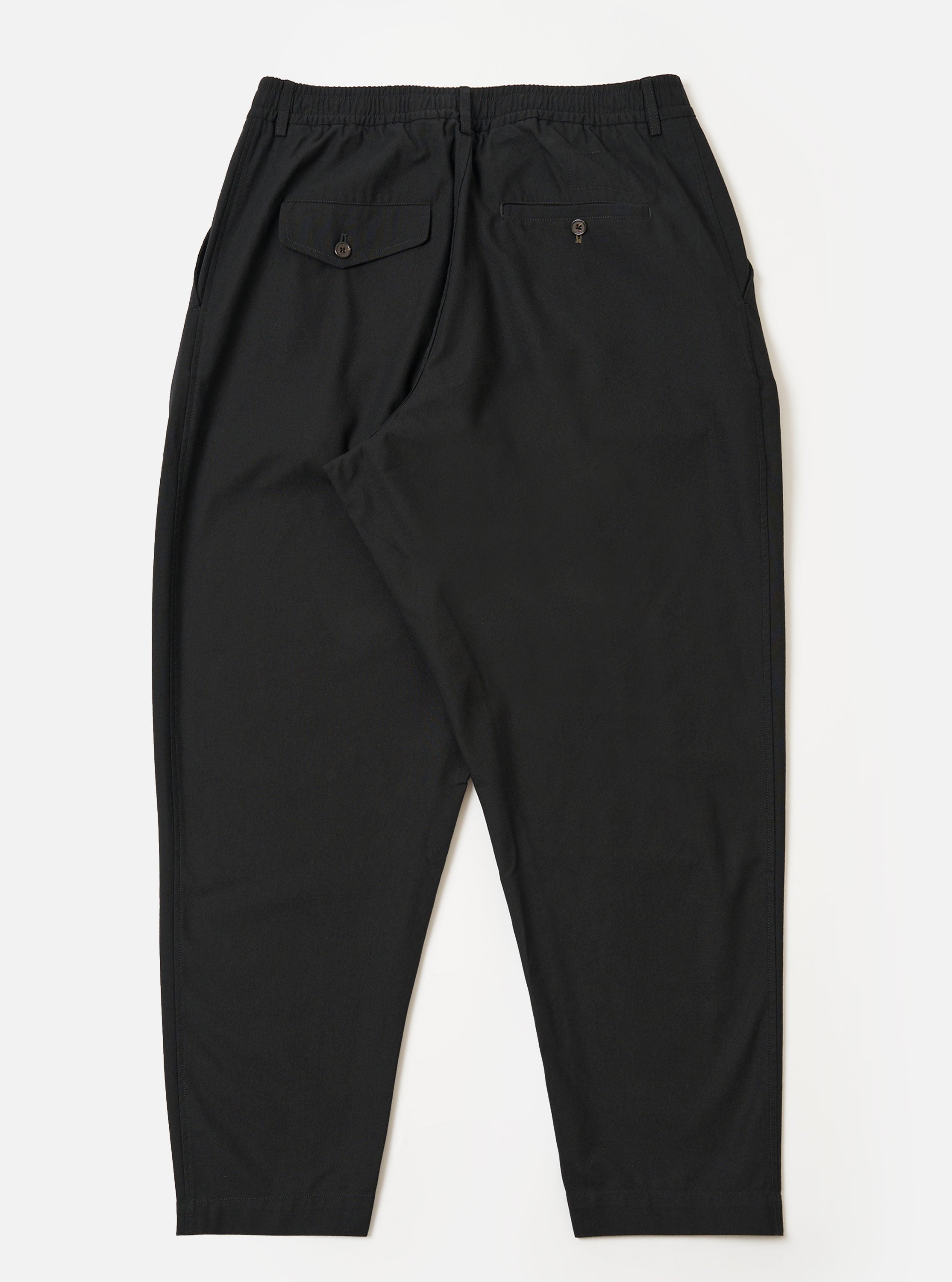 Men's Black Valencia Cotton Pleated Track Pant – Universal Works