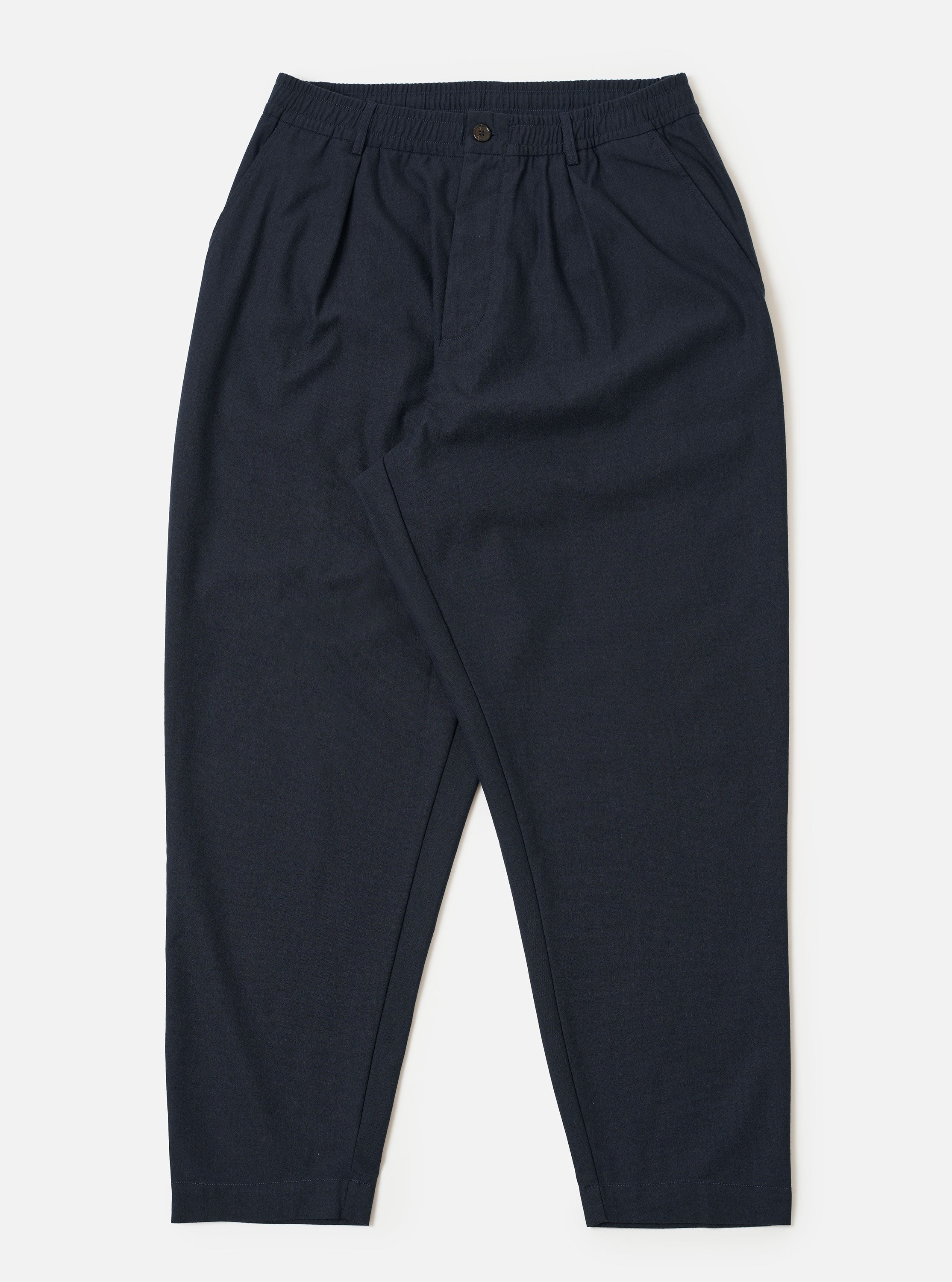 Men's Navy Valencia Cotton Pleated Track Pant – Universal Works