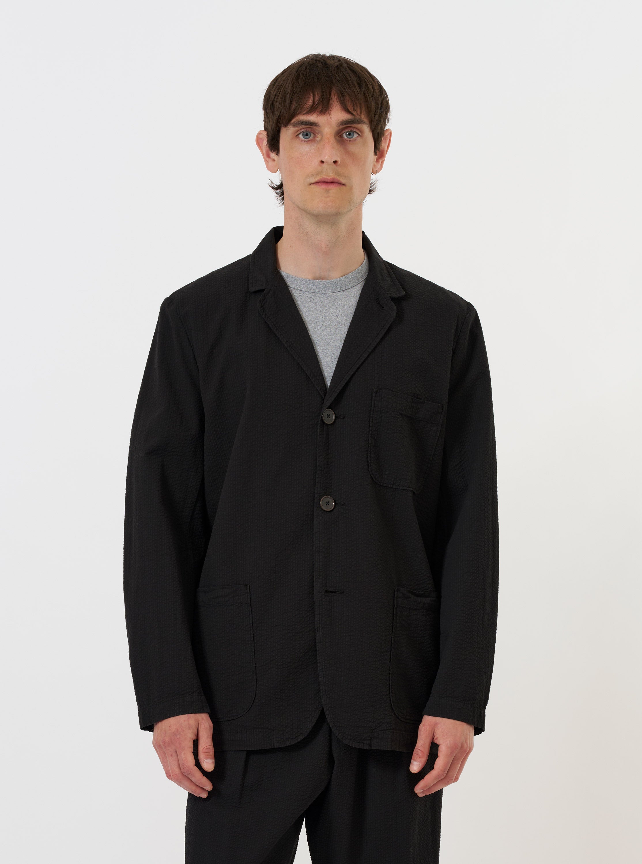 Men's Black Merida Seersucker Three Button Jacket – Universal Works