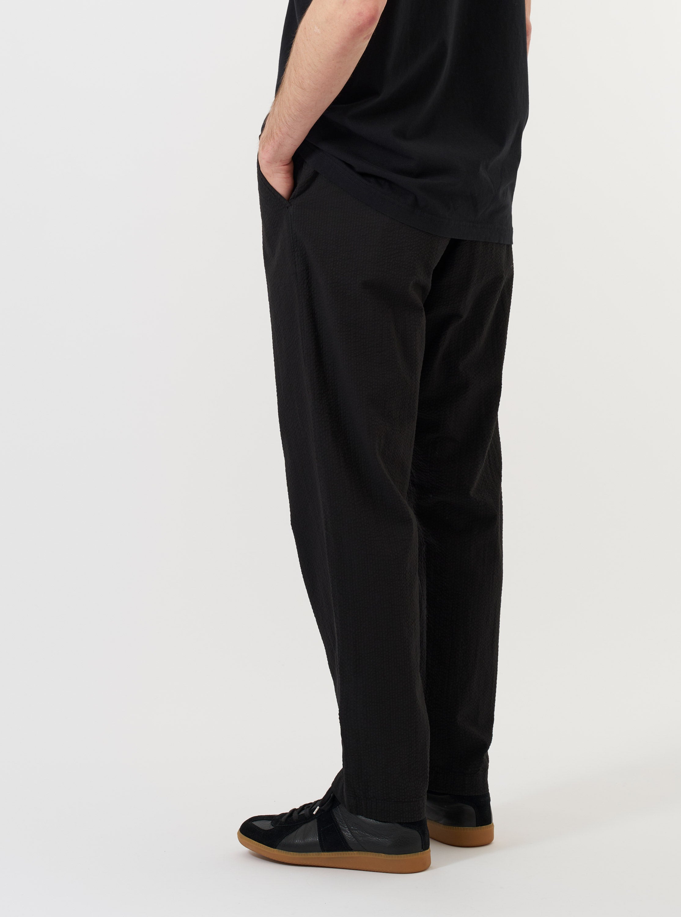 Men's Black Seersucker Military Chino – Universal Works