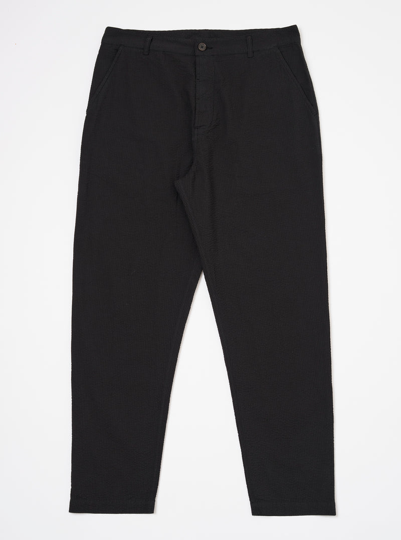 Black Merida Seersucker Military Chino