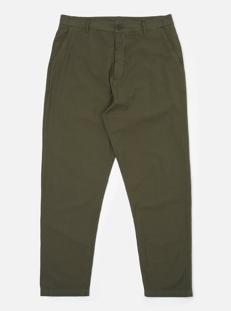 Olive Merida Seersucker Military Chino