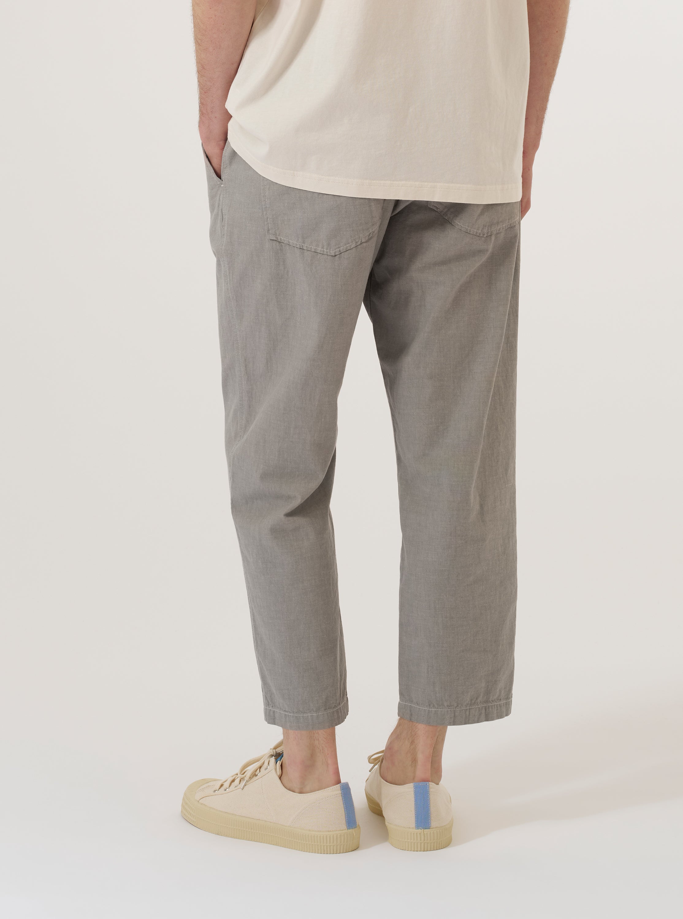 Men's Grey Izumi Cotton Hi Water Cropped Leg Trouser – Universal Works