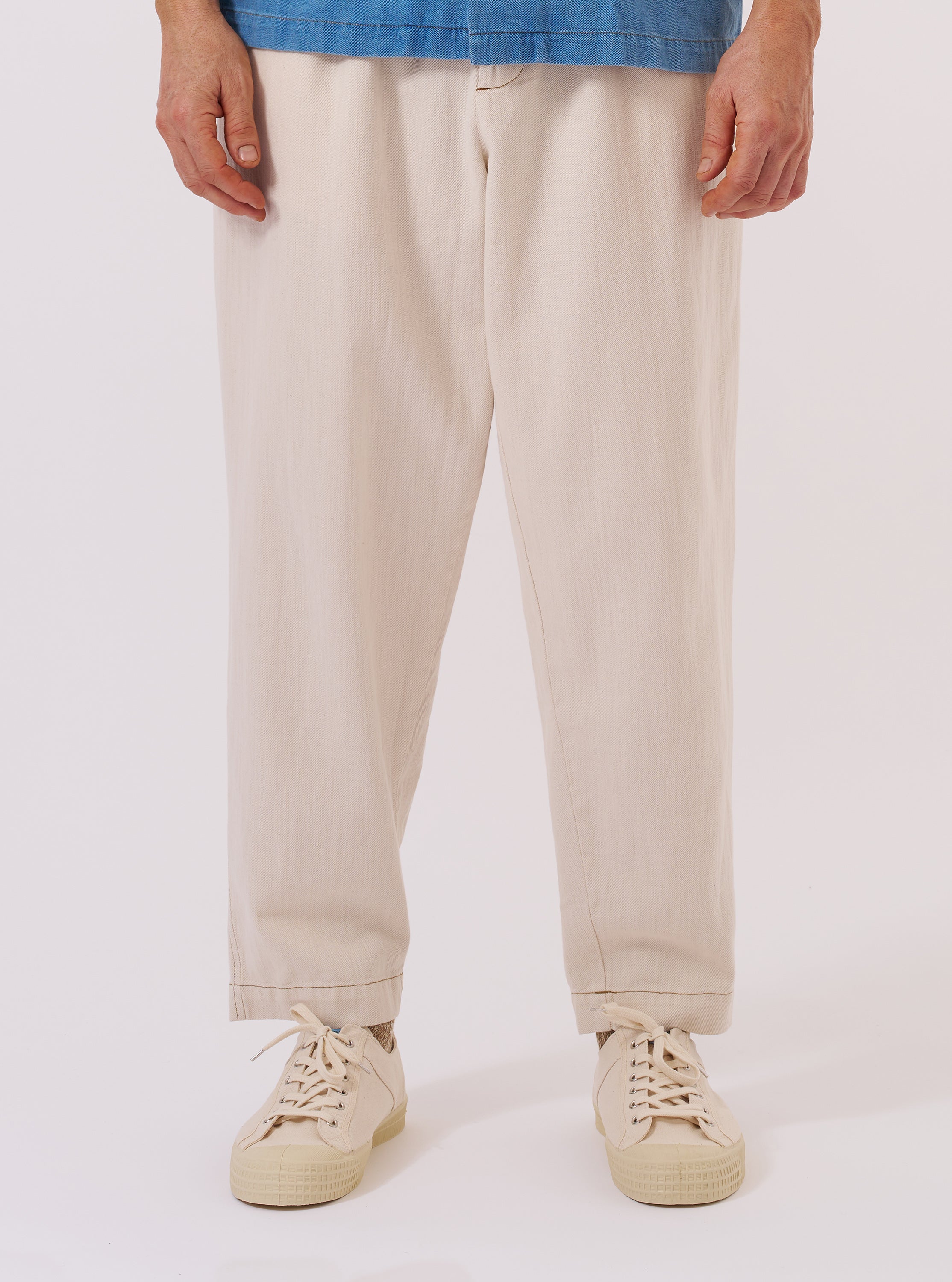 Men's Ecru Koko Cotlin Pleated Track Pant – Universal Works