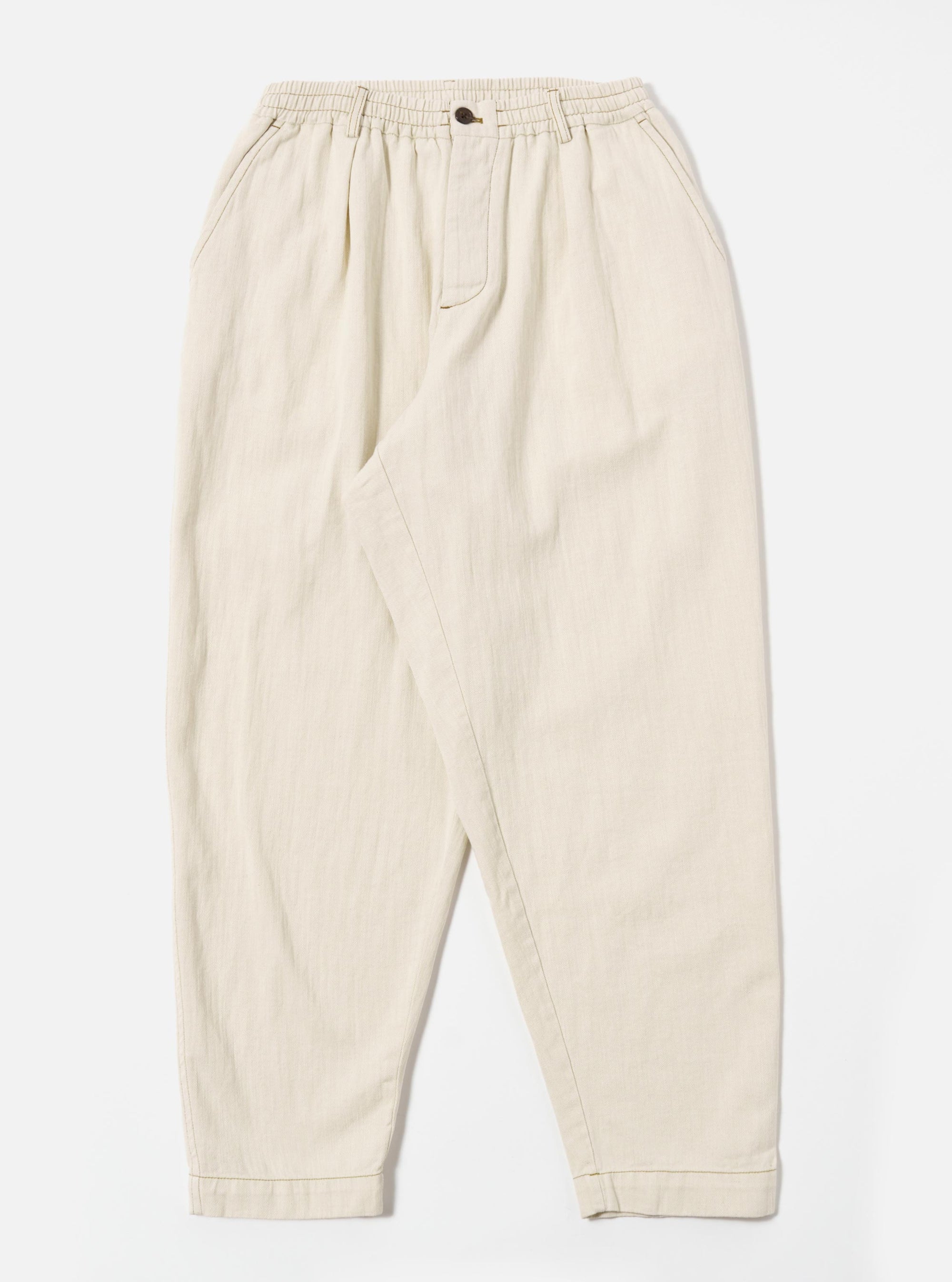 Ecru Koko Cotlin Pleated Track Pant