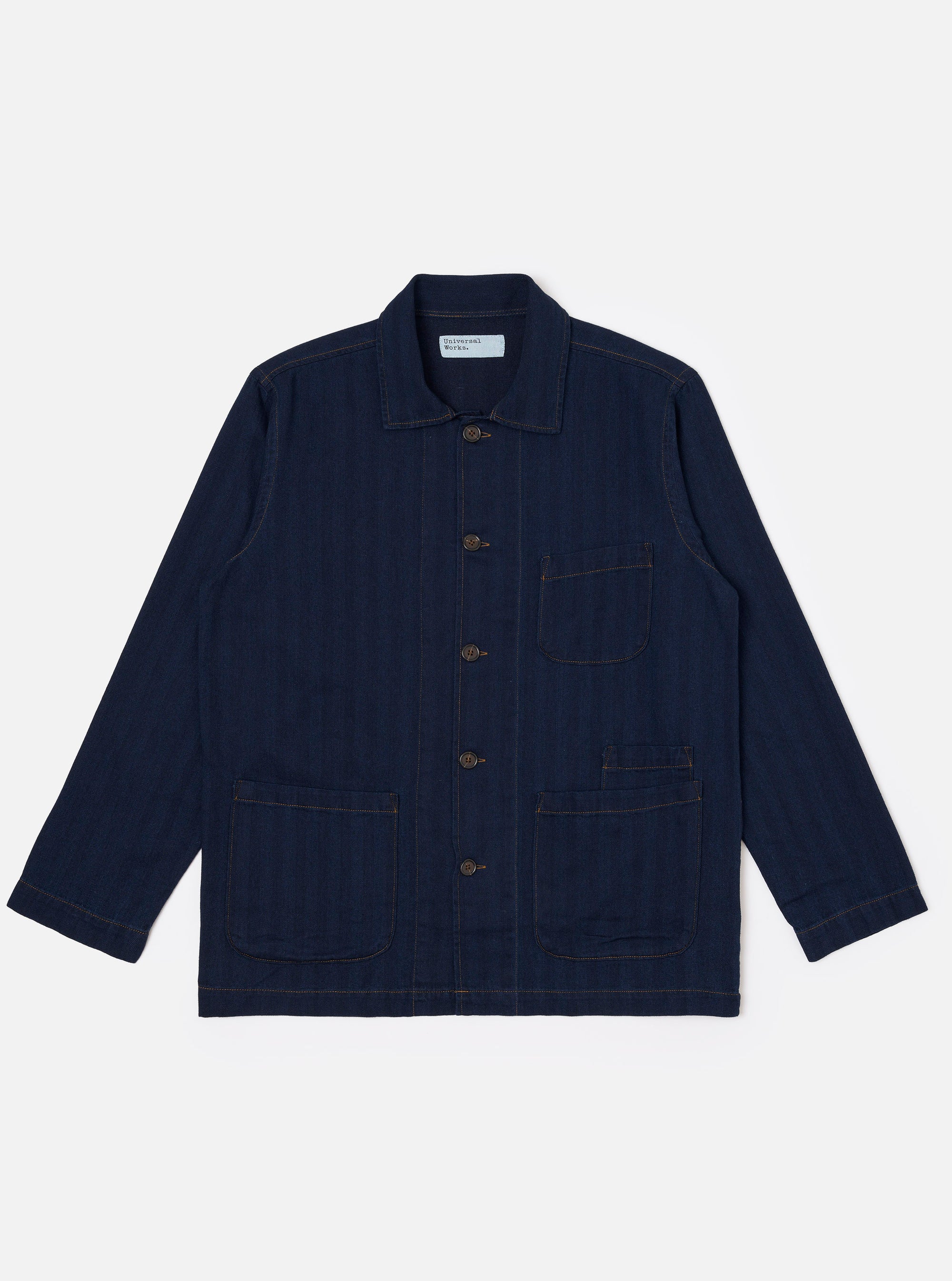 Indigo Recycled Herringbone Bakers Overshirt