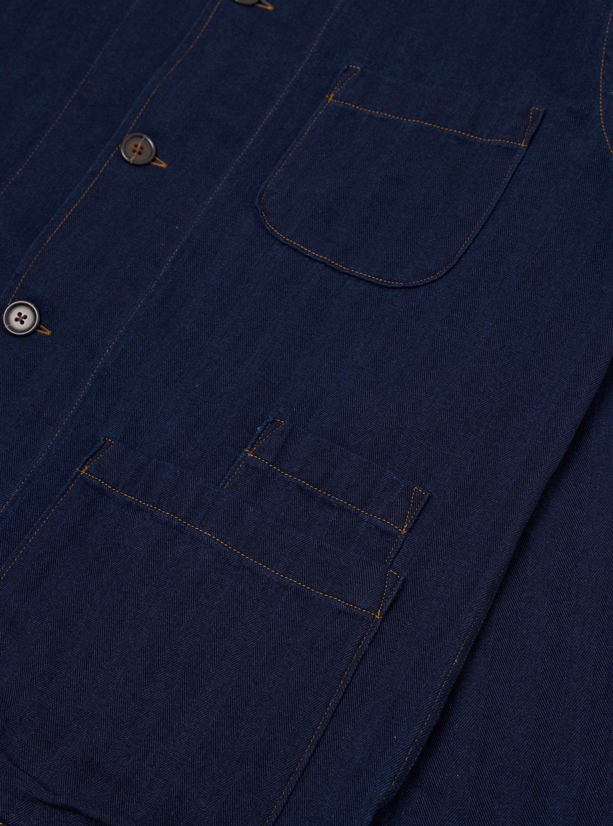 Indigo Recycled Herringbone Bakers Overshirt