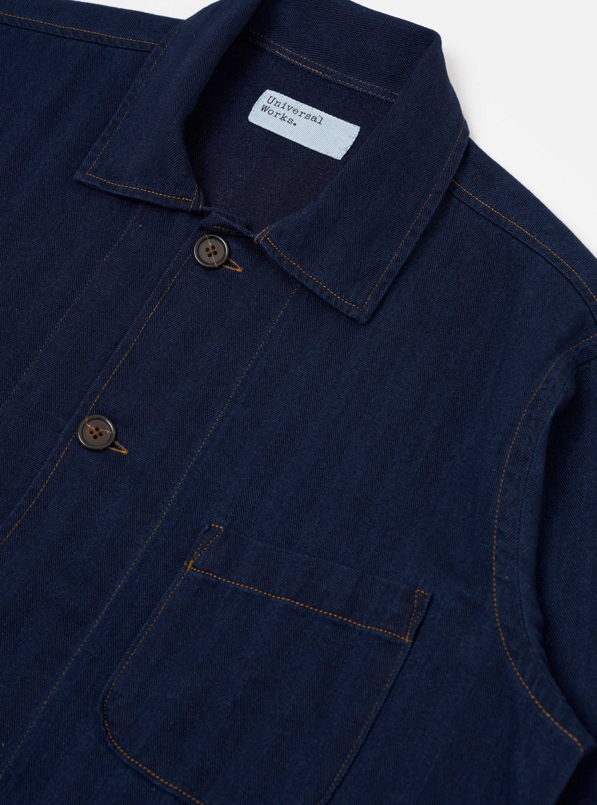 Indigo Recycled Herringbone Bakers Overshirt