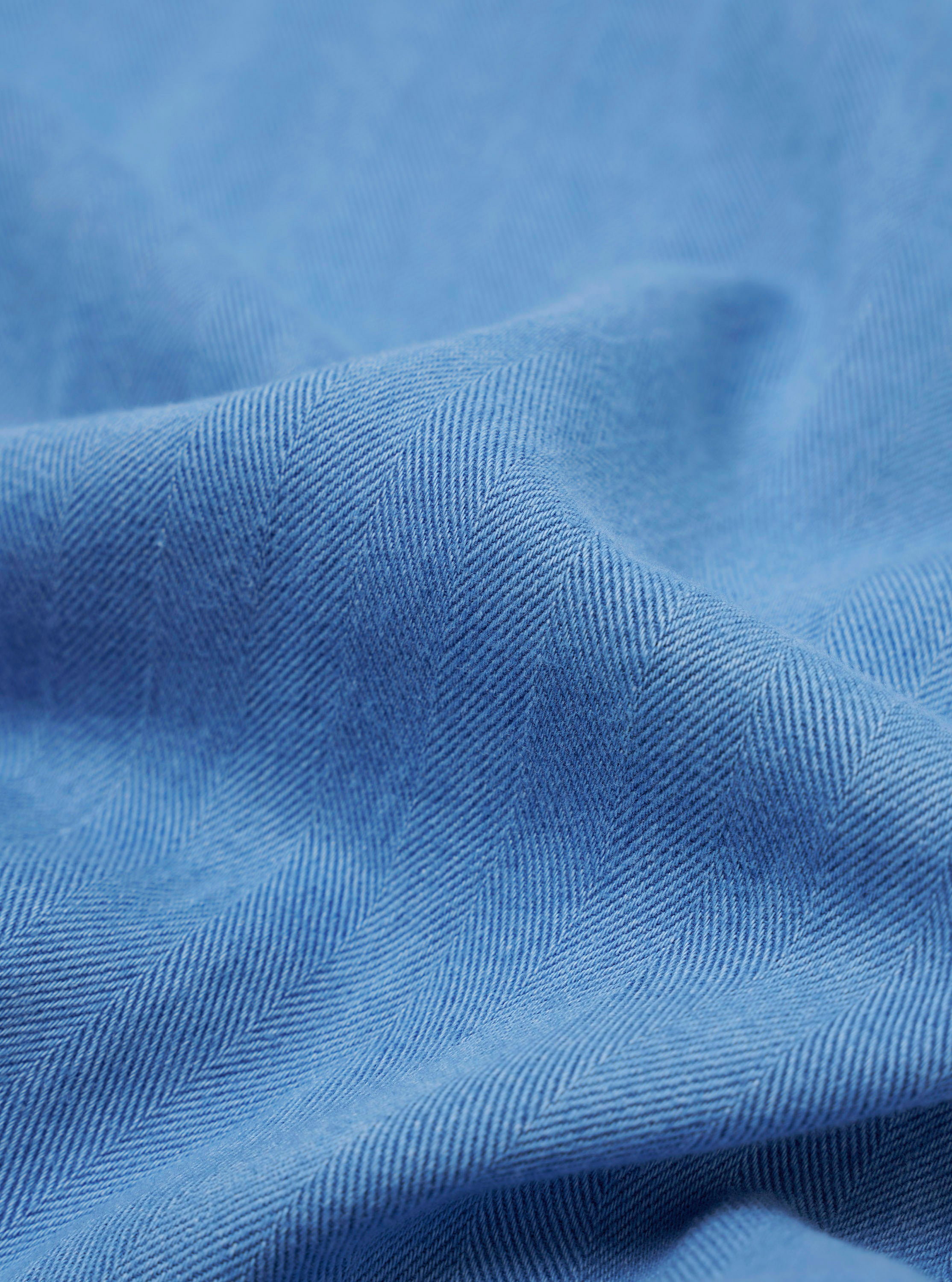 Men's Washed Indigo Recycled Herringbone Bakers Overshirt