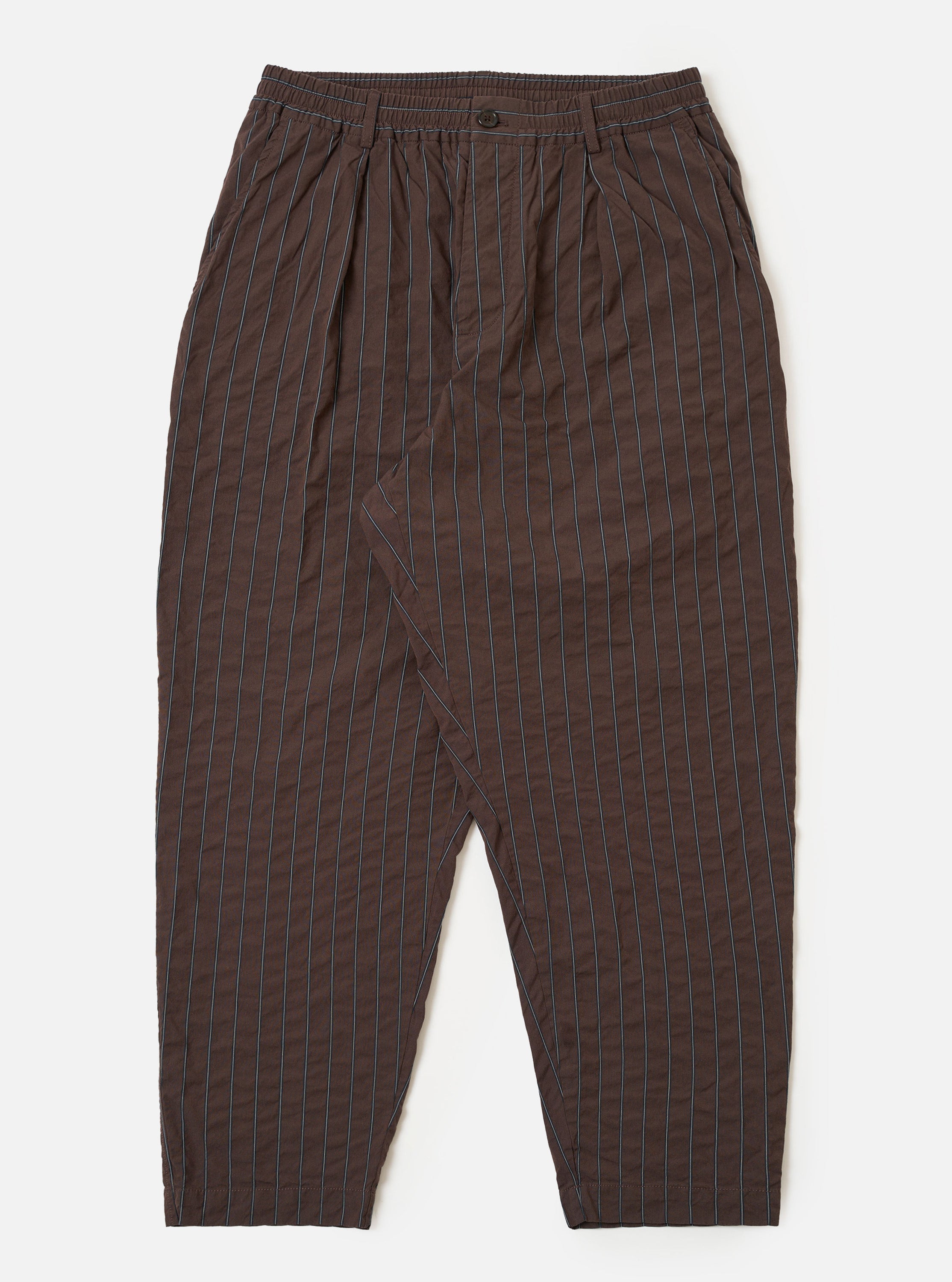 Men's Brown Chester Stripe Pleated Track Pant – Universal Works