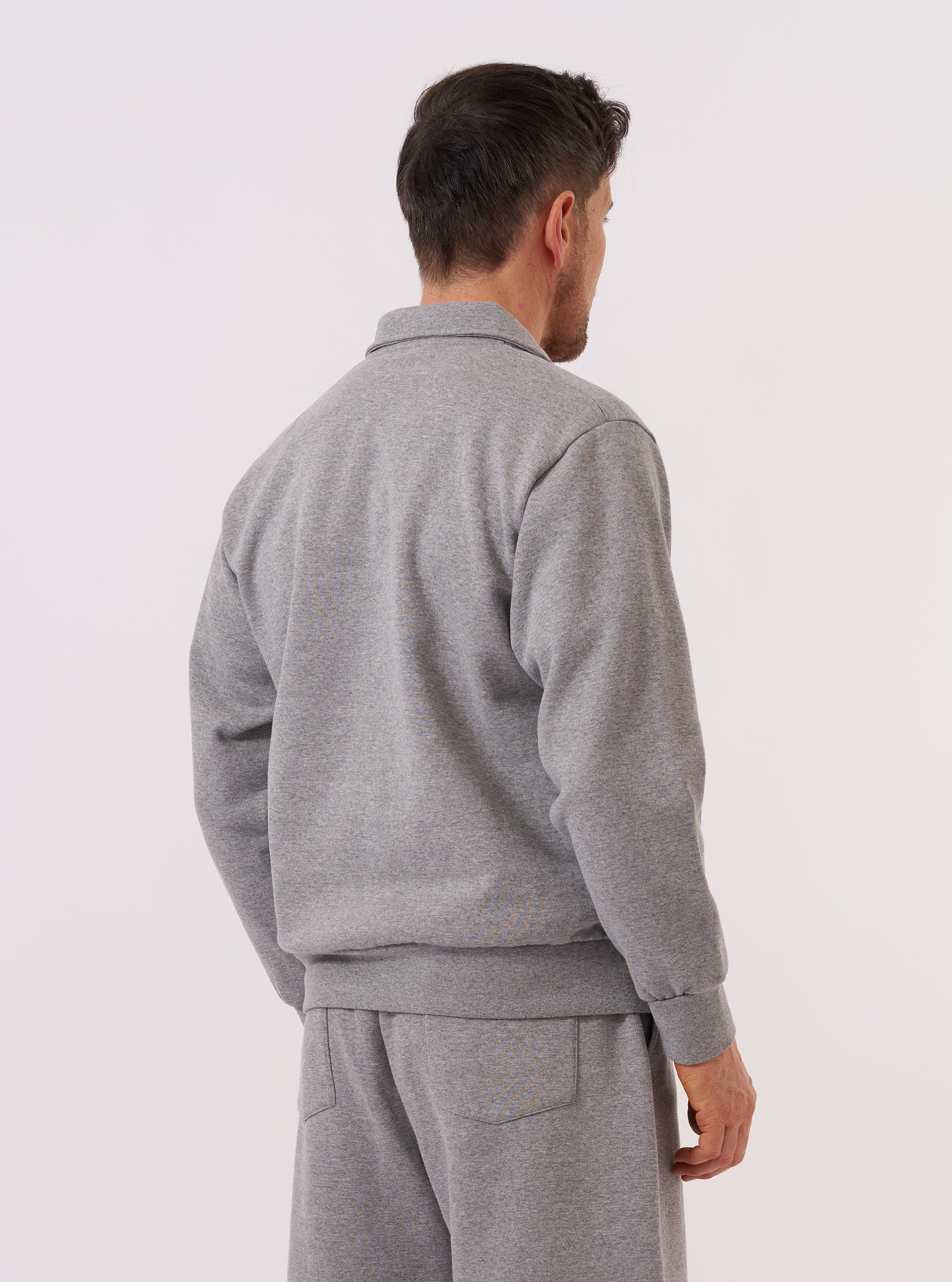 Men's Grey Marl Recycled Cotton Blend Jersey Tyler Jacket