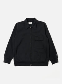 Black Recycled Cotton Blend Jersey Tyler Jacket
