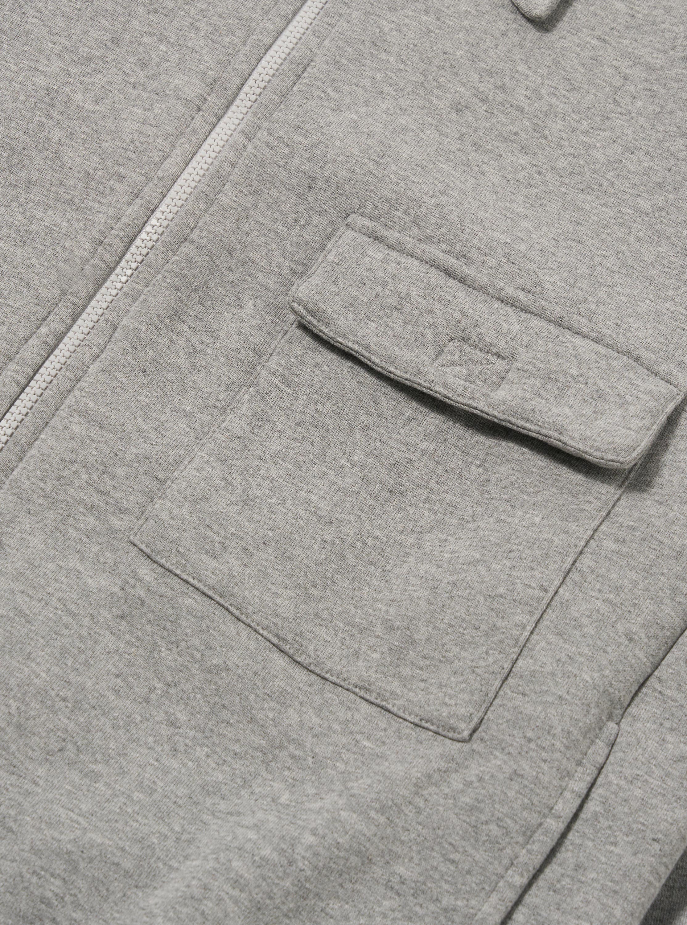 Men's Grey Marl Recycled Cotton Blend Jersey Tyler Jacket