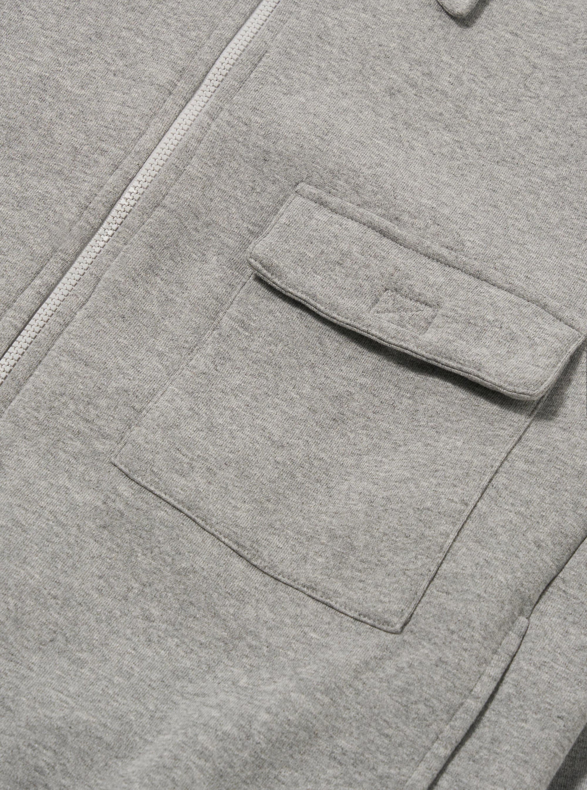 Grey Marl Recycled Cotton Blend Jersey Tyler Jacket