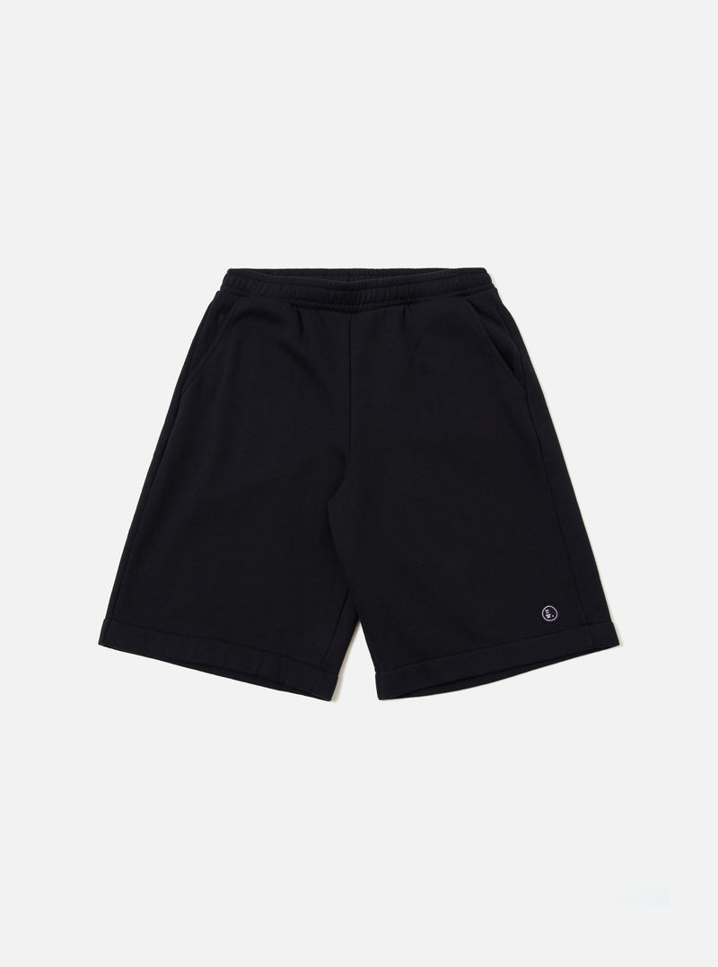 Black Recycled Cotton Blend Jersey Vacation Short