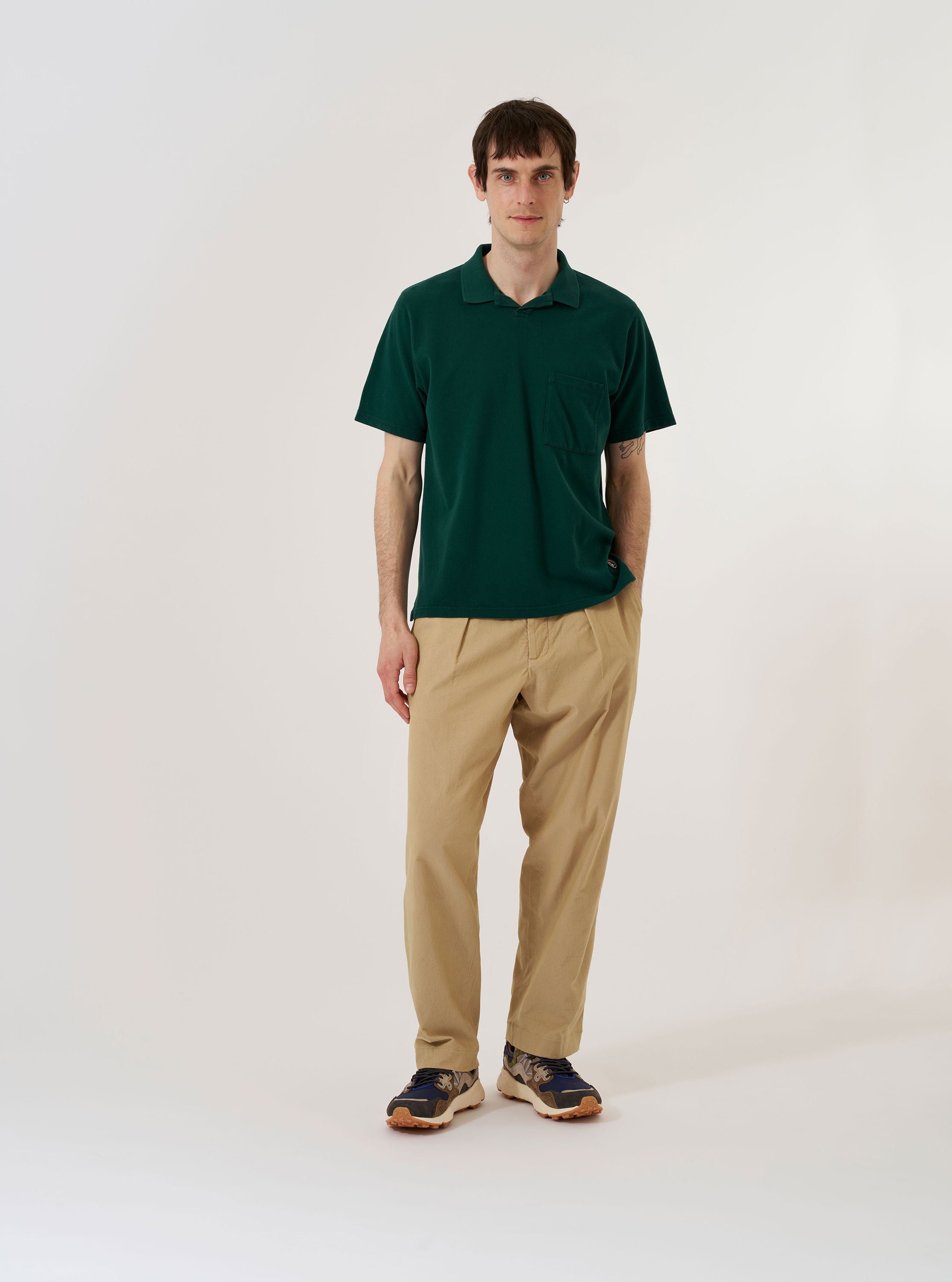 Men's Green Piquet Vacation Polo – Universal Works