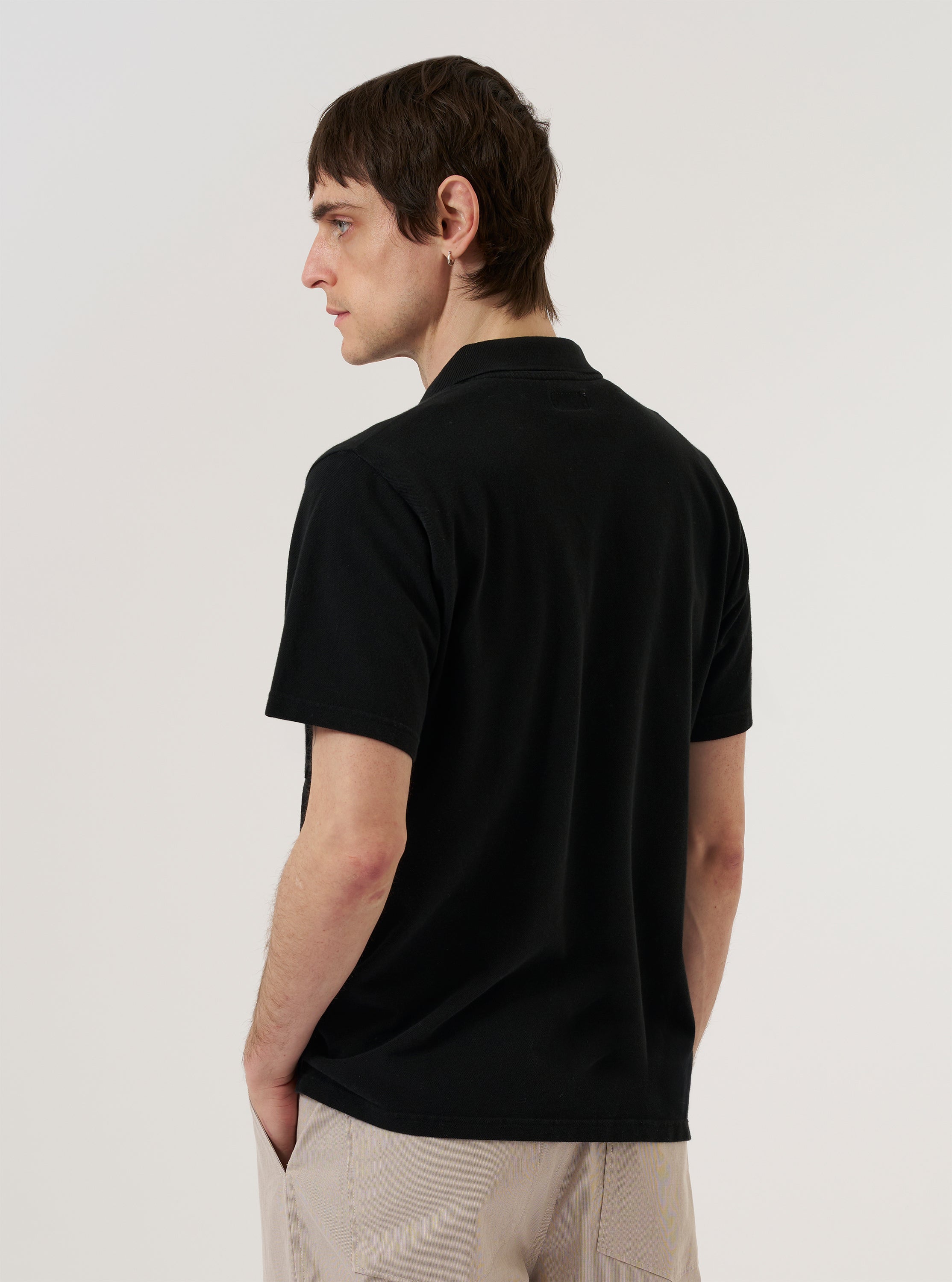 Men's Black Piquet Vacation Polo – Universal Works