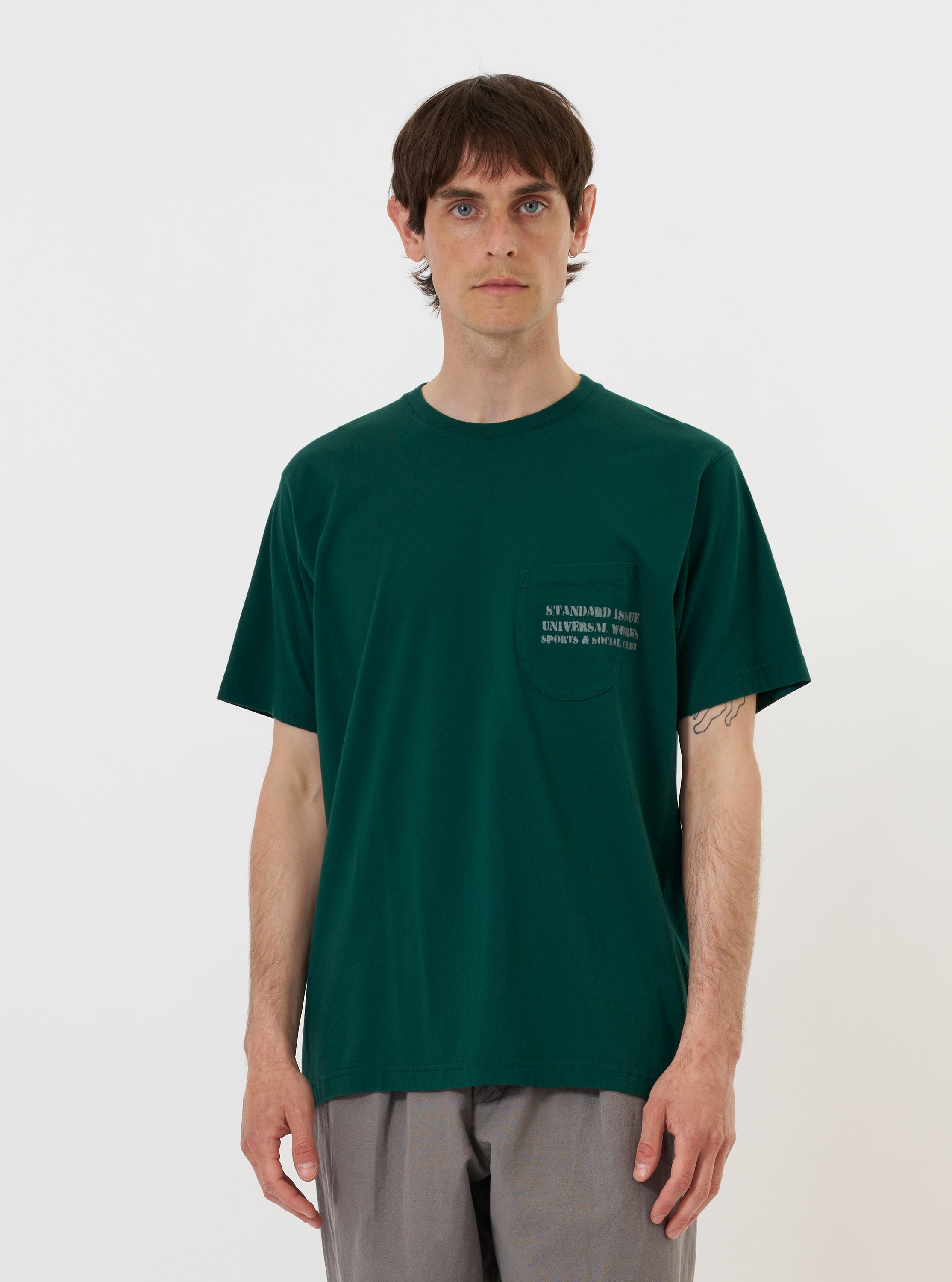 Men's Green Jersey Print Pocket Tee – Universal Works