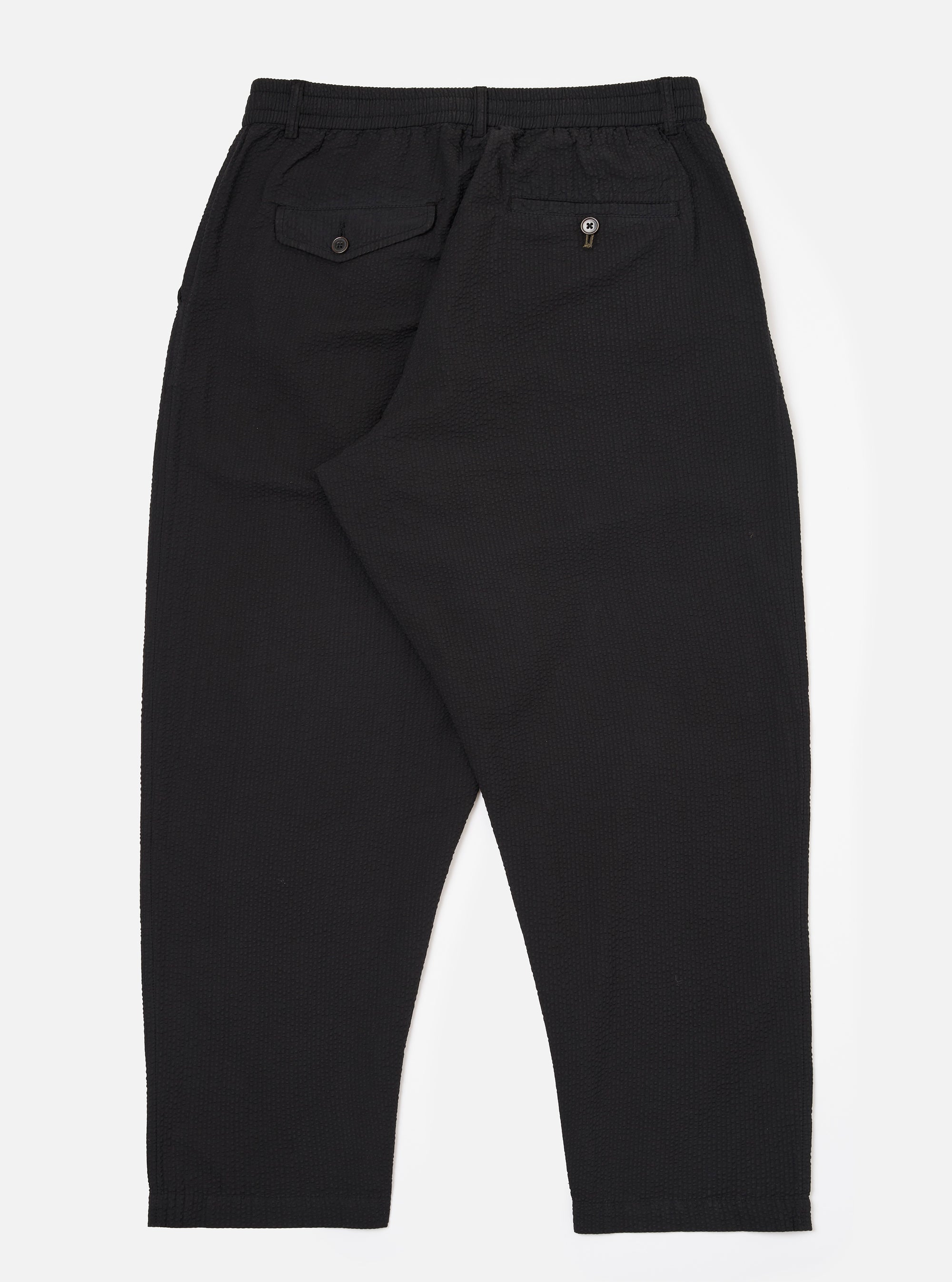 Black Merida Seersucker Pleated Track Pant